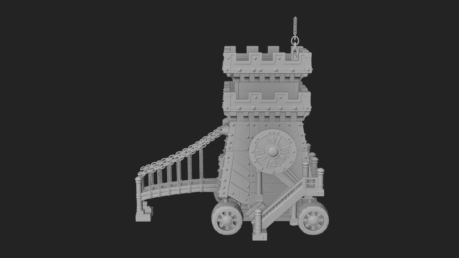 Wheeled Siege Tower Model Design 1 3D Print Model 3D Model