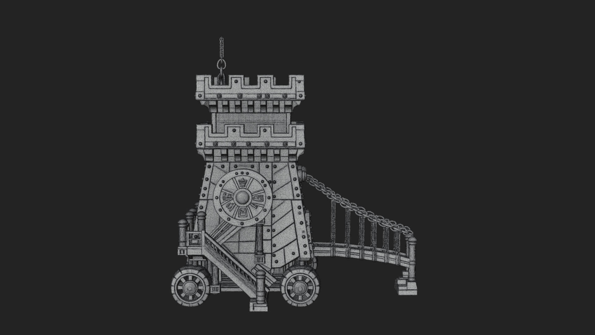 Wheeled Siege Tower Model Design 1 3D Print Model 3D Model