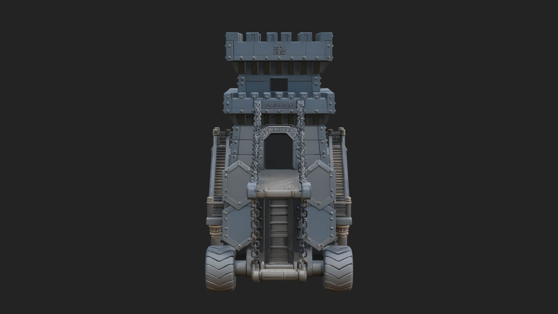 Wheeled Siege Tower Model Design 3 3D Print Model 3D Model