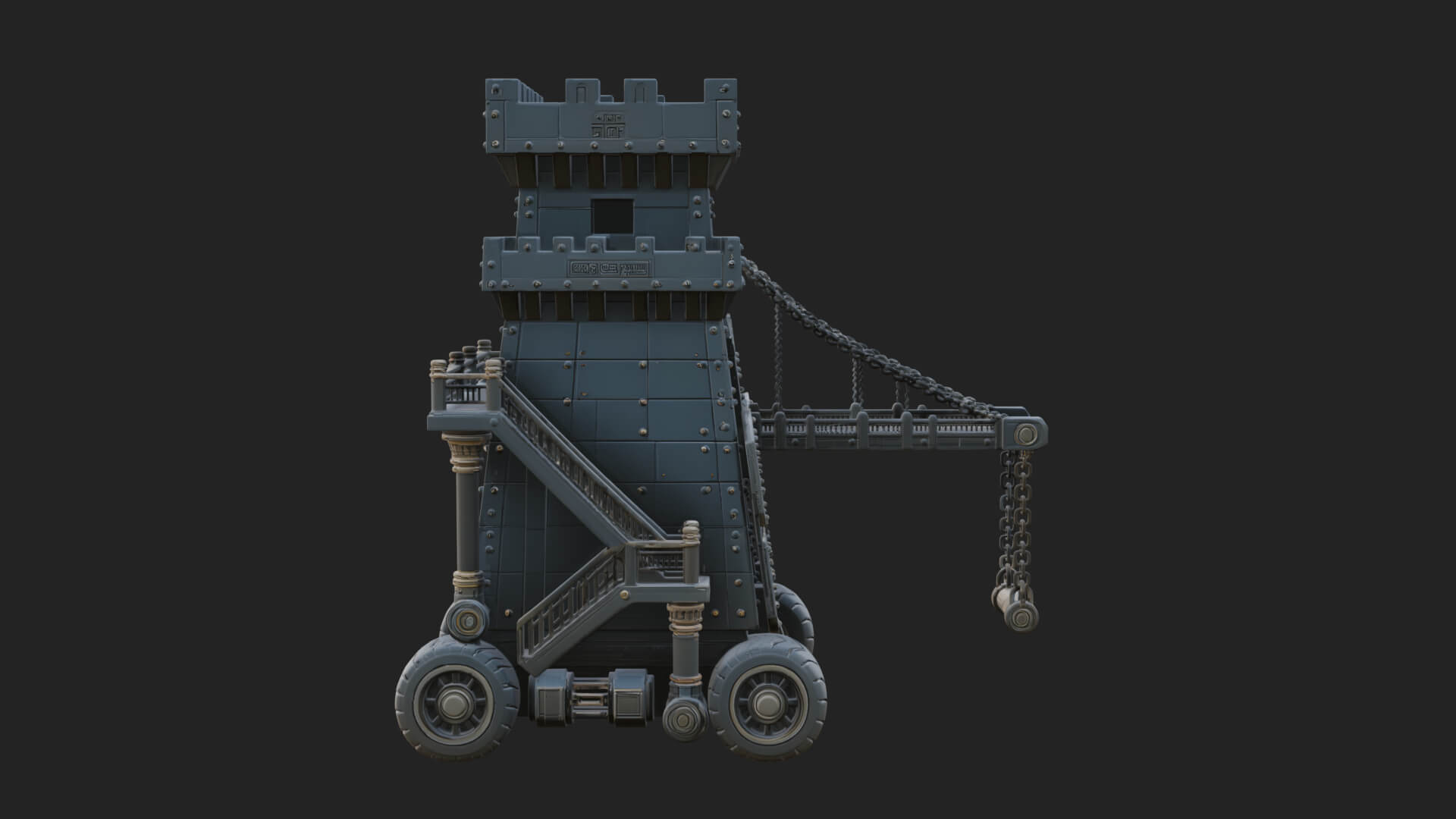 Wheeled Siege Tower Model Design 3 3D Print Model 3D Model