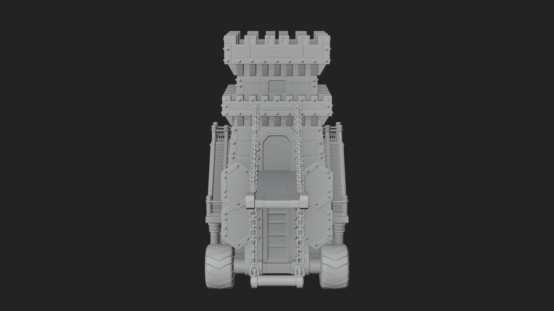 Wheeled Siege Tower Model Design 3 3D Print Model 3D Model