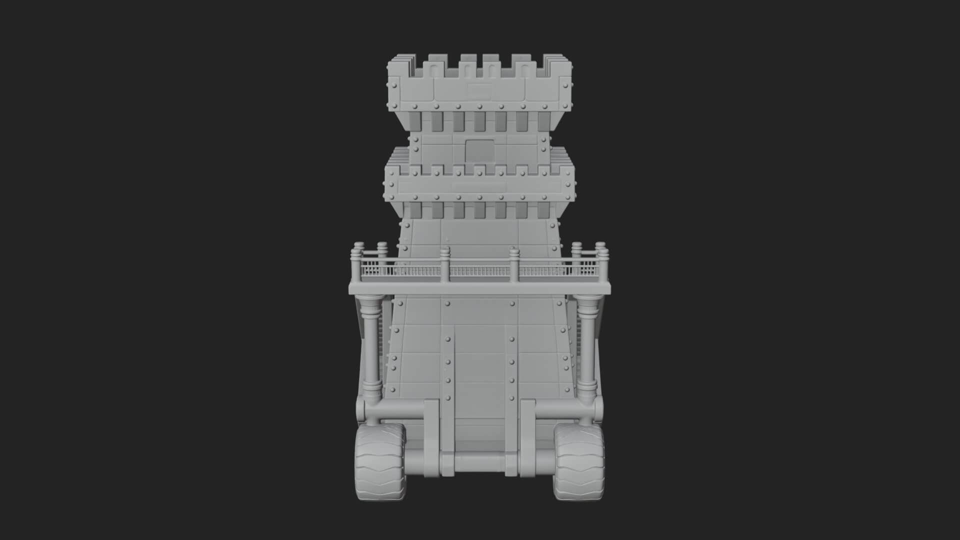 Wheeled Siege Tower Model Design 3 3D Print Model 3D Model