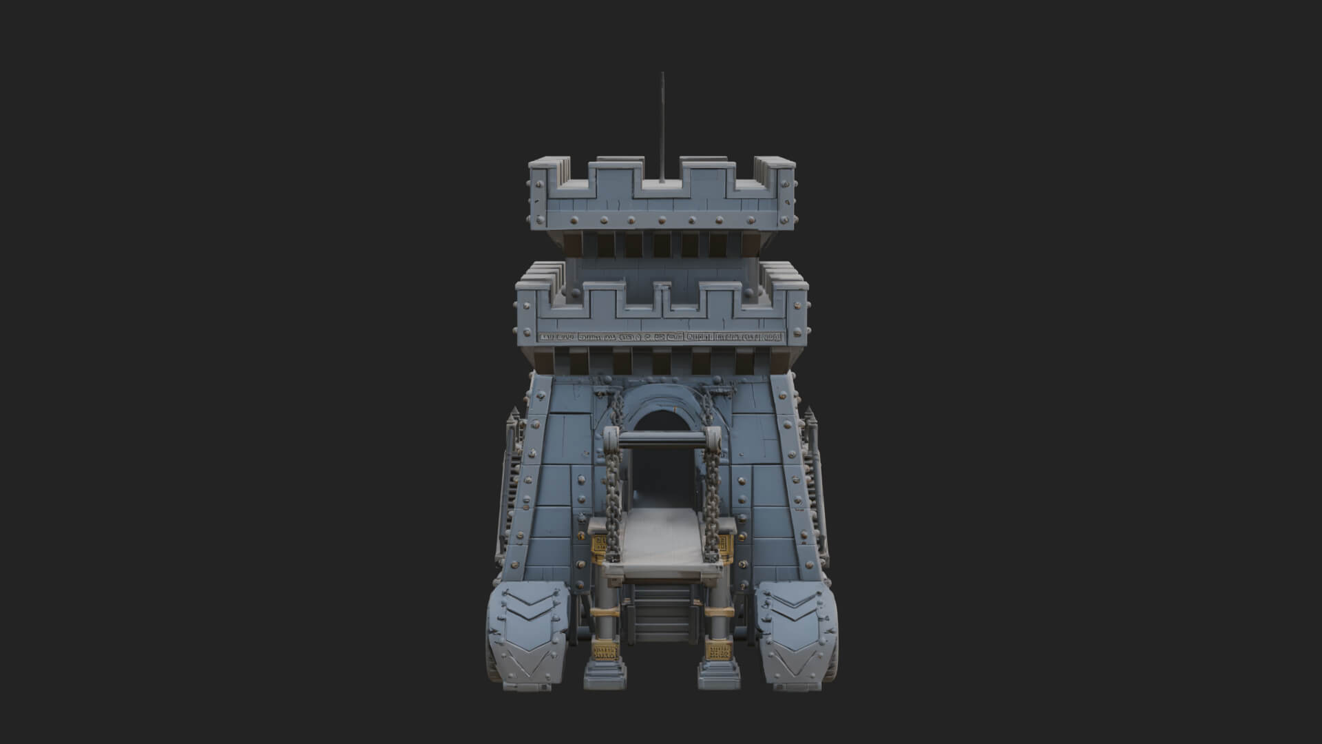 Wheeled Siege Tower Model Design 4 3D Print Model 3D Model