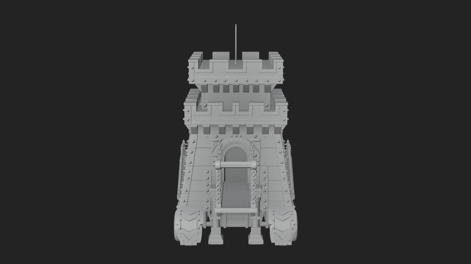 Wheeled Siege Tower Model Design 4 3D Print Model 3D Model