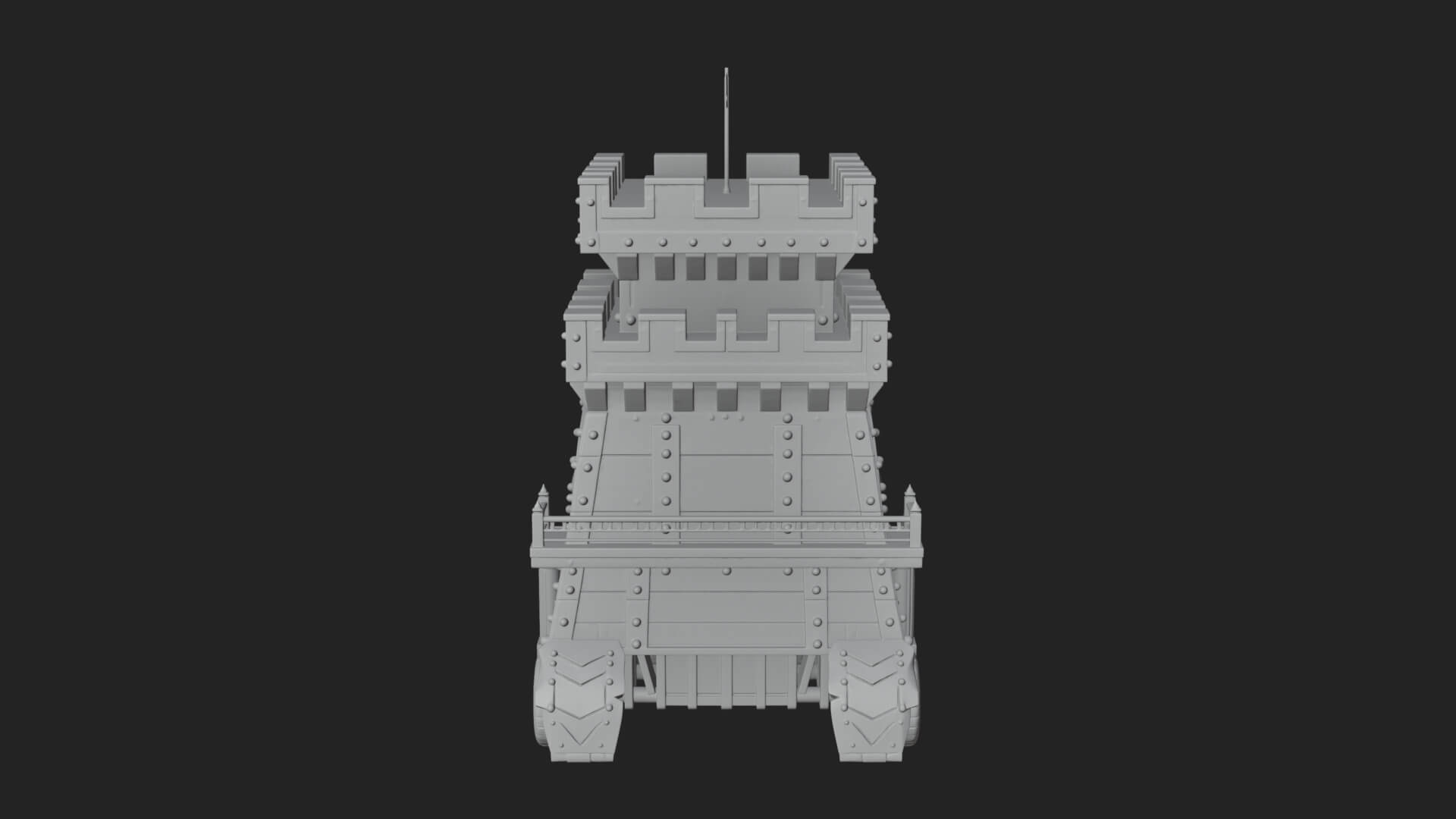 Wheeled Siege Tower Model Design 4 3D Print Model 3D Model