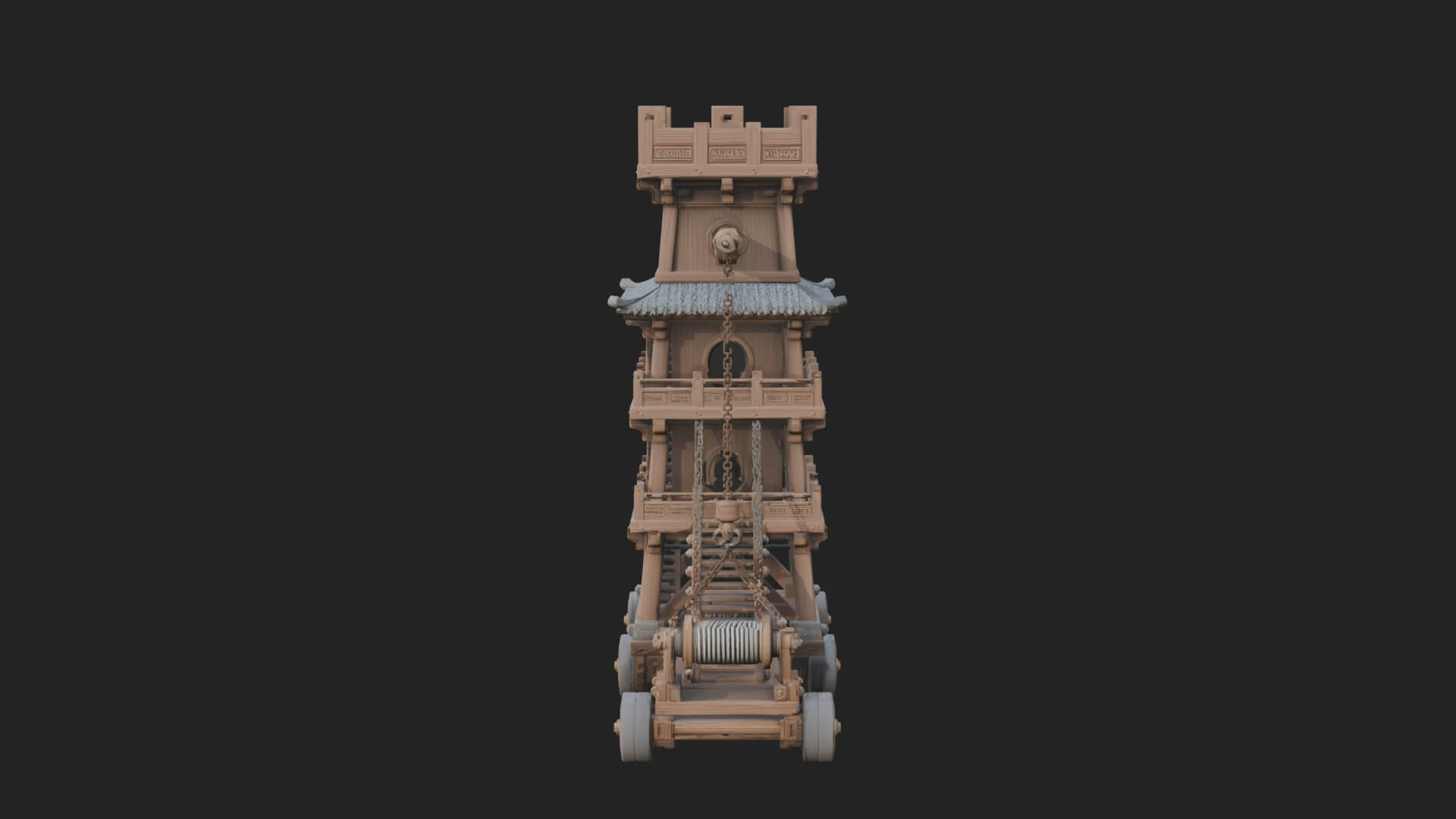 Wheeled Siege Tower Model Design 5 3D Print Model 3D Model