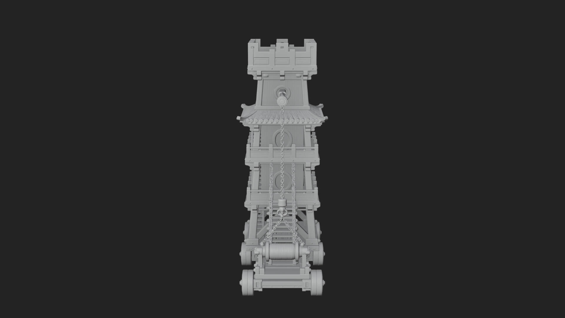 Wheeled Siege Tower Model Design 5 3D Print Model 3D Model