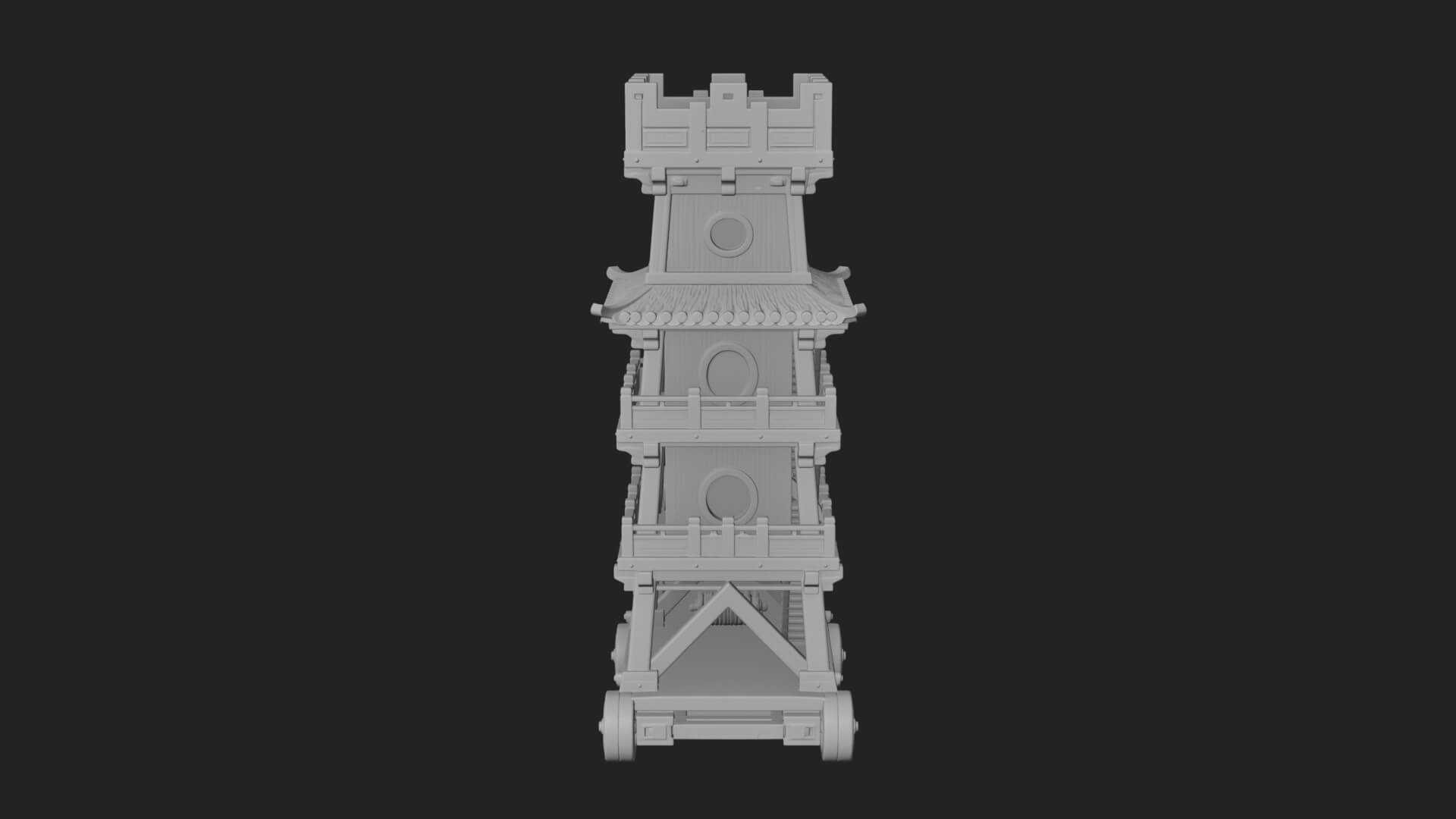Wheeled Siege Tower Model Design 5 3D Print Model 3D Model