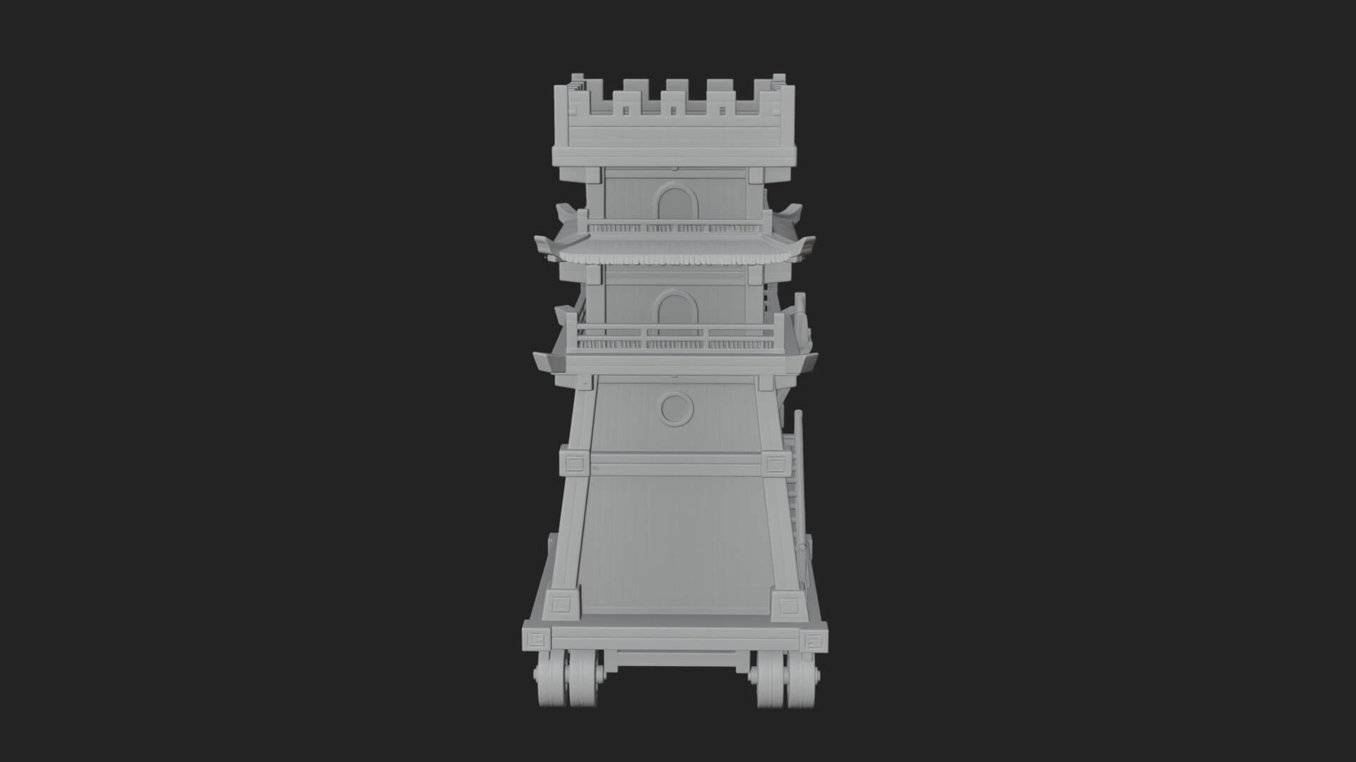 Wheeled Siege Tower Model Design 6 3D Print Model 3D Model