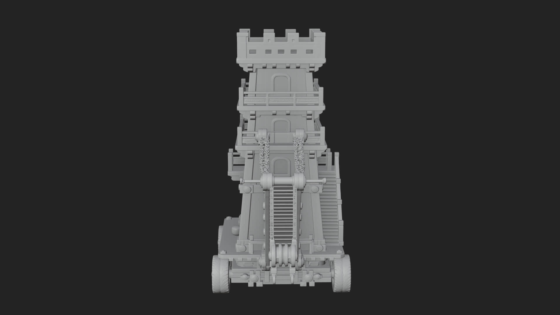 Wheeled Siege Tower Model Design 7 3D Print Model 3D Model