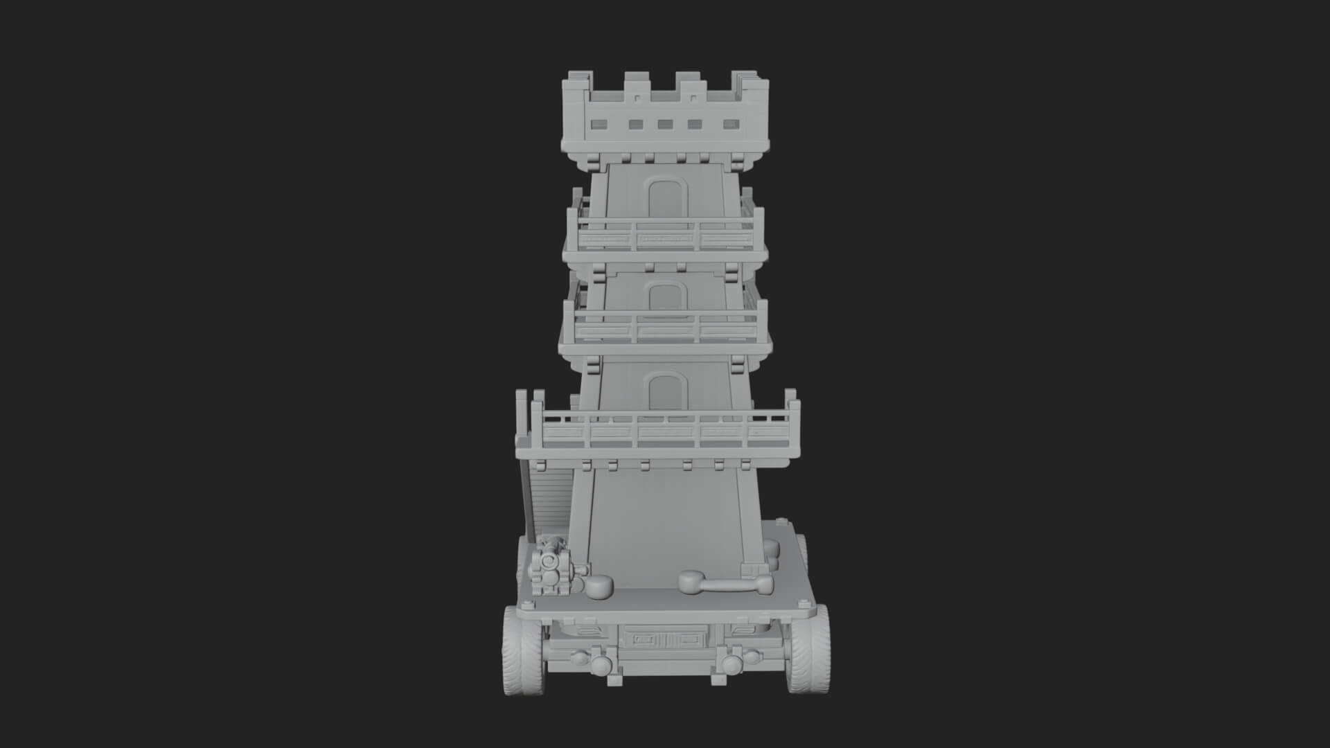 Wheeled Siege Tower Model Design 7 3D Print Model 3D Model