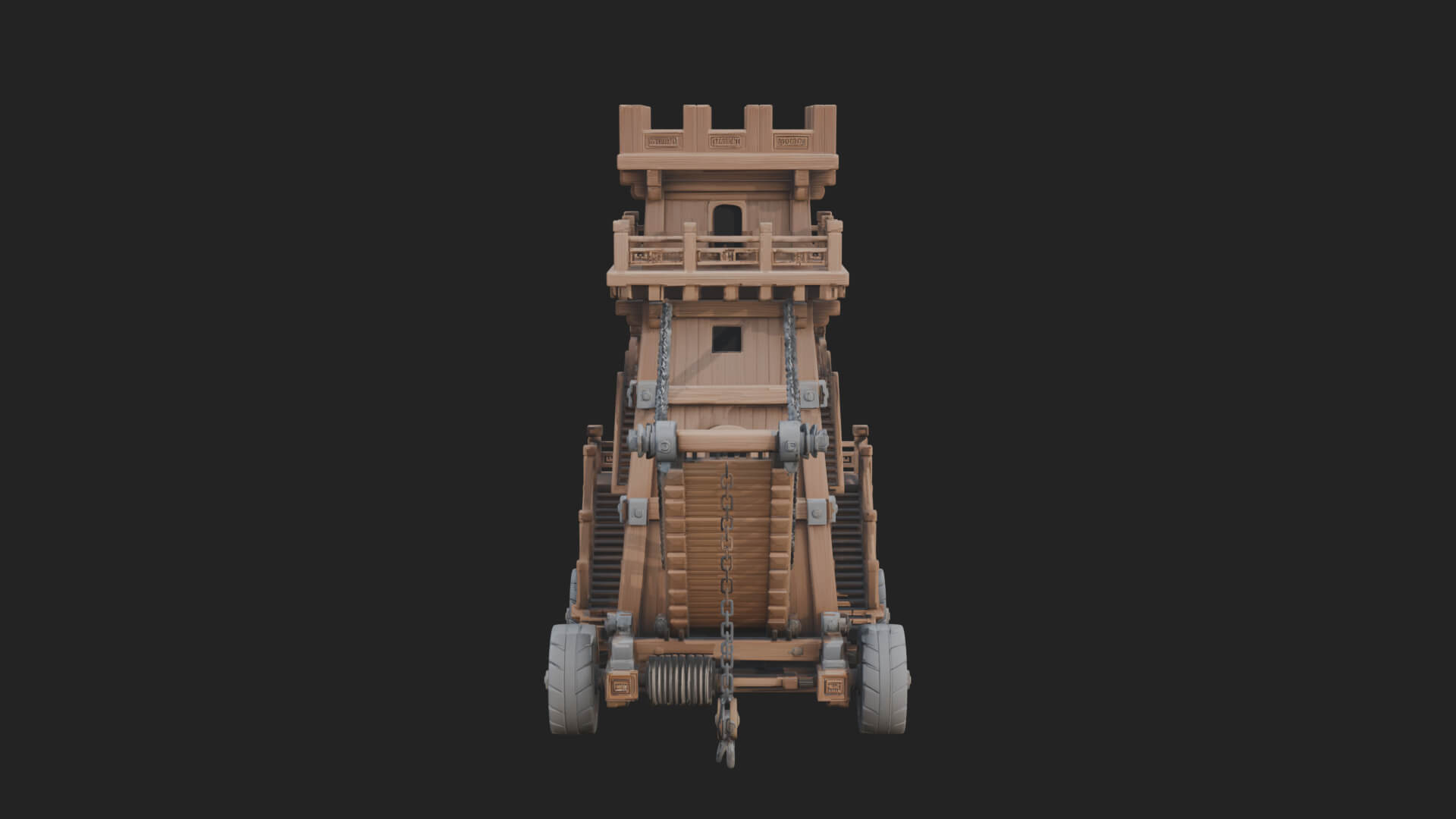 Wheeled Siege Tower Model Design 8 3D Print Model 3D Model
