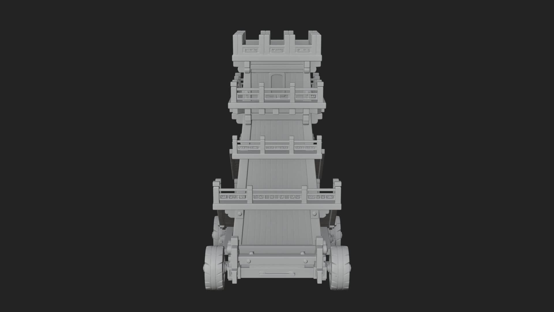 Wheeled Siege Tower Model Design 8 3D Print Model 3D Model