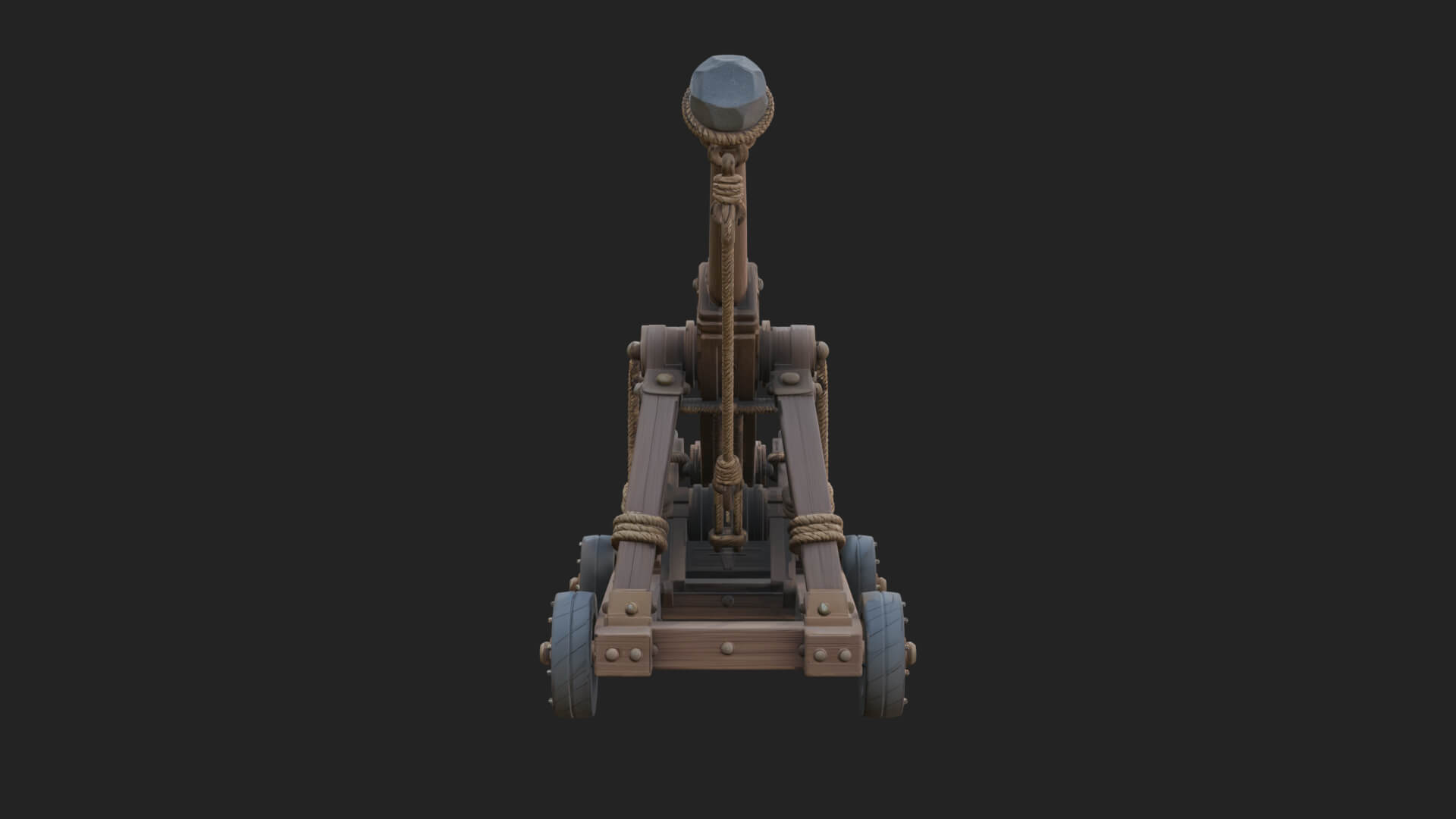 Wheeled Timber Catapult Model Design 1 3D Print Model 3D Model