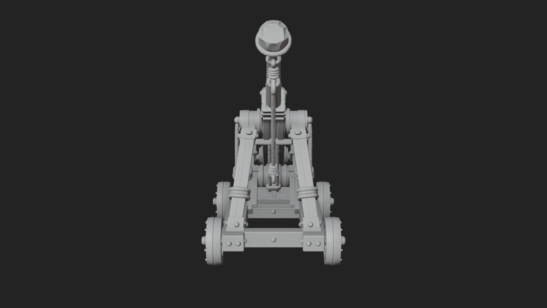 Wheeled Timber Catapult Model Design 1 3D Print Model 3D Model