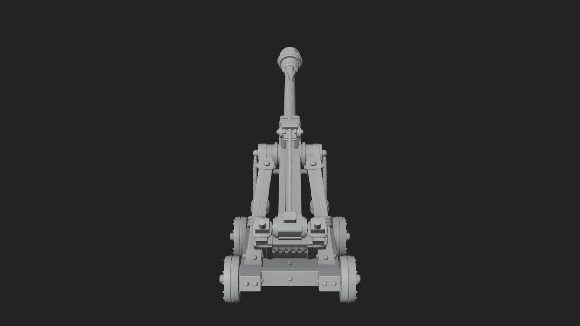 Wheeled Timber Catapult Model Design 1 3D Print Model 3D Model