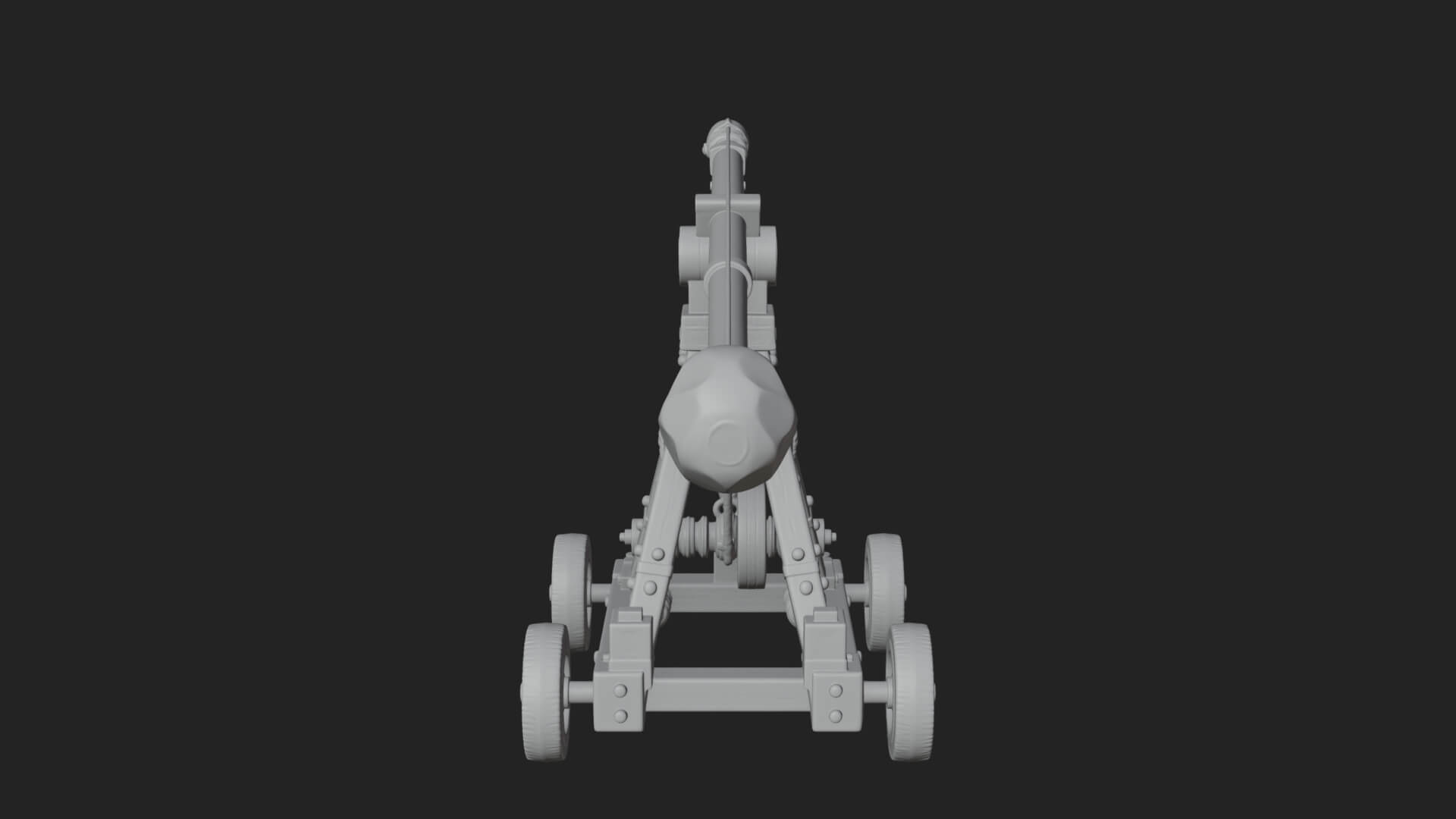 Wheeled Timber Catapult Model Design 2 3D Print Model 3D Model