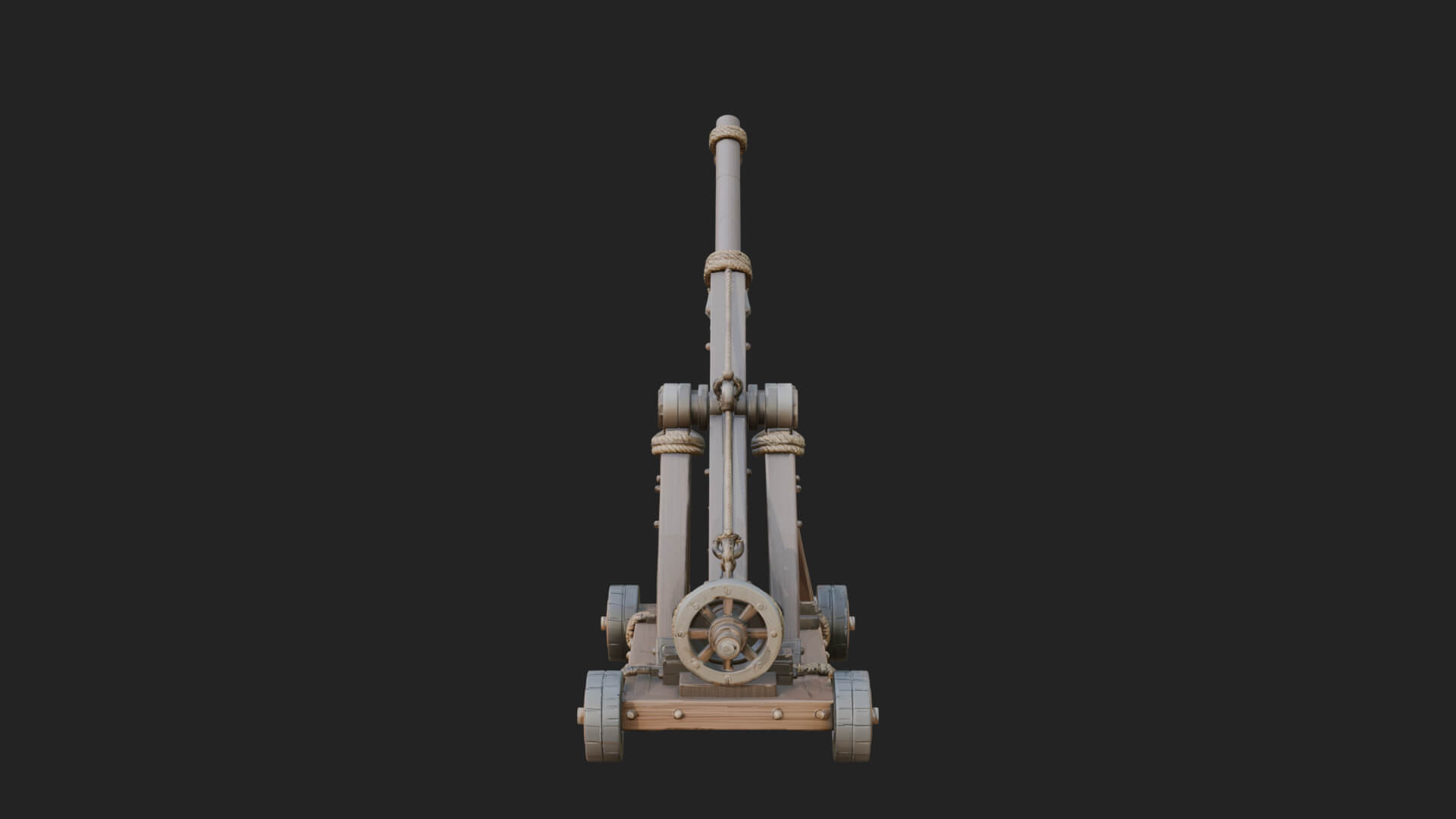 Wheeled Timber Catapult Model Design 3 3D Print Model 3D Model