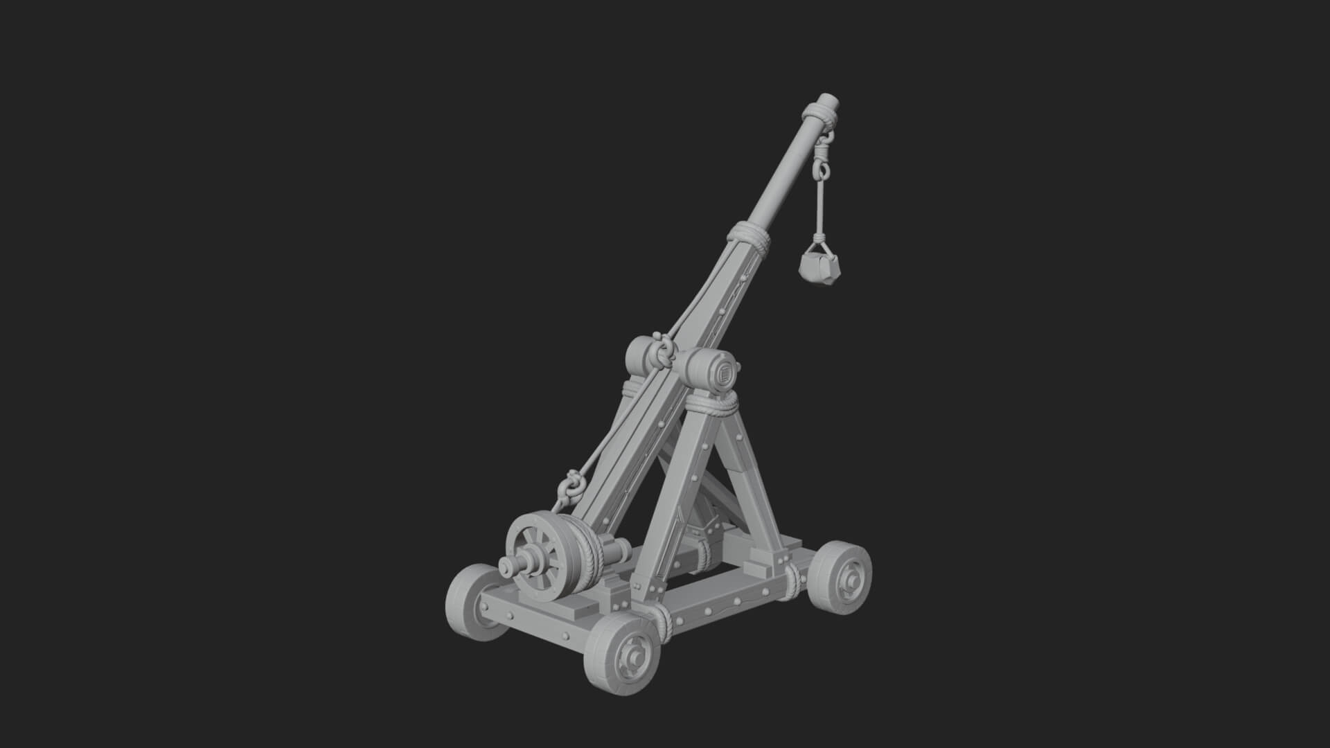 Wheeled Timber Catapult Model Design 3 3D Print Model 3D Model