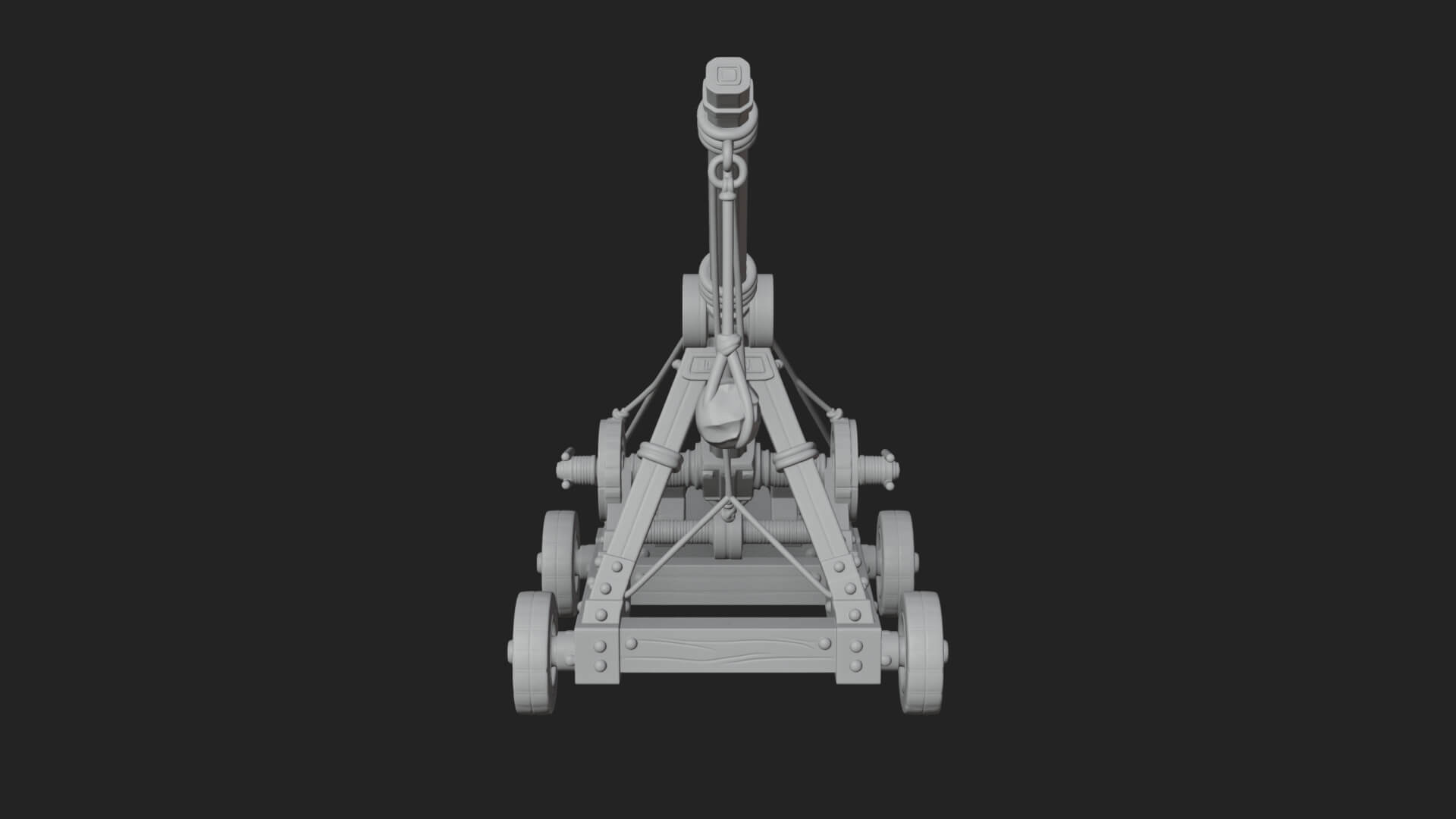 Wheeled Timber Catapult Model Design 4 3D Print Model 3D Model