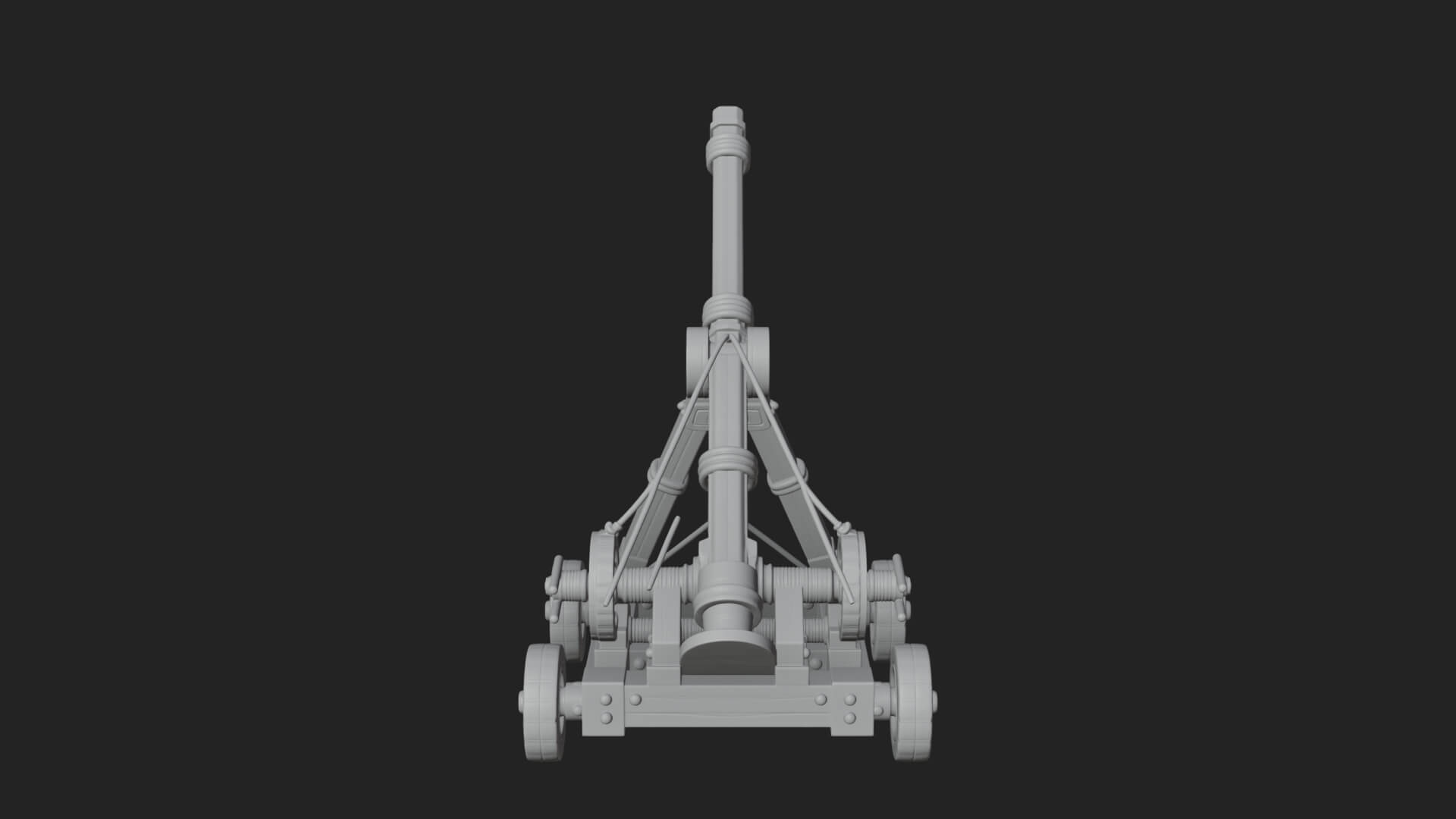 Wheeled Timber Catapult Model Design 4 3D Print Model 3D Model