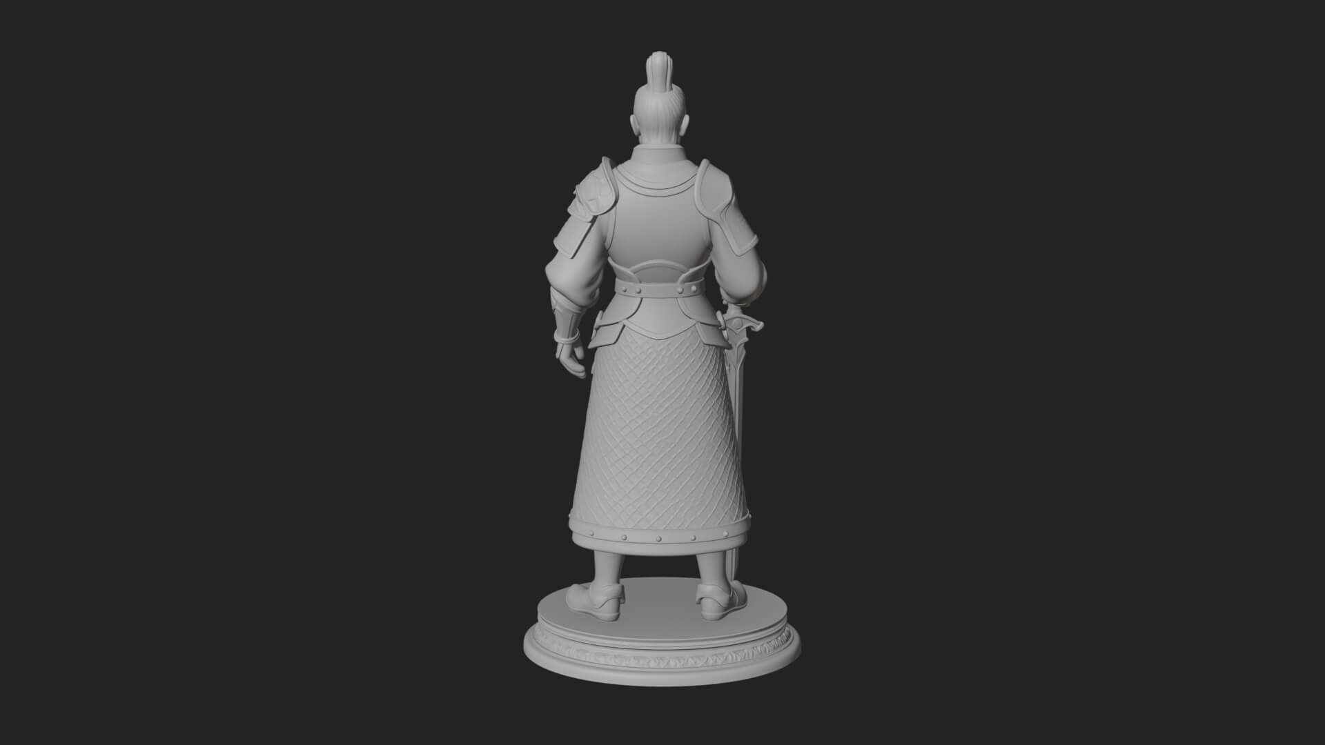 White Armor Swordswoman Statue Design 1 3D Print Model 3D Model