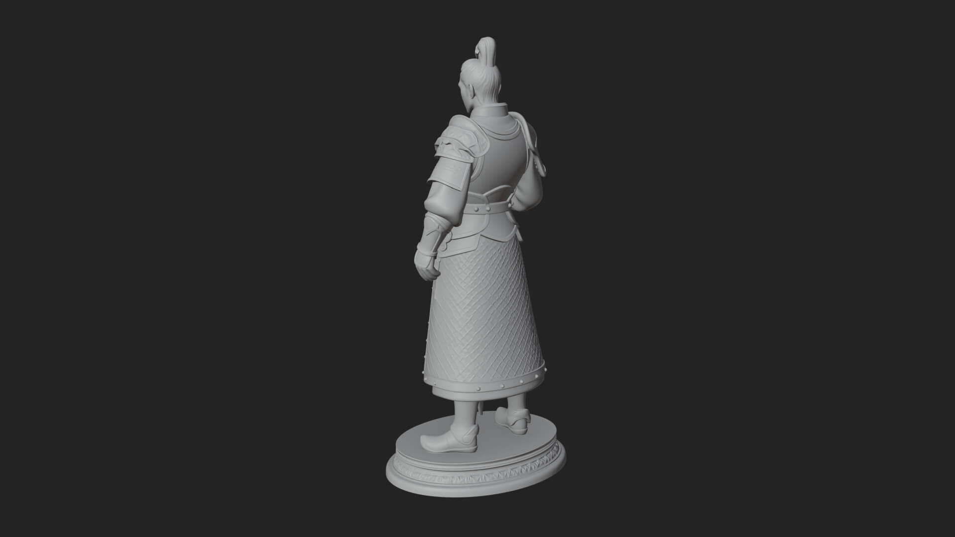 White Armor Swordswoman Statue Design 1 3D Print Model 3D Model