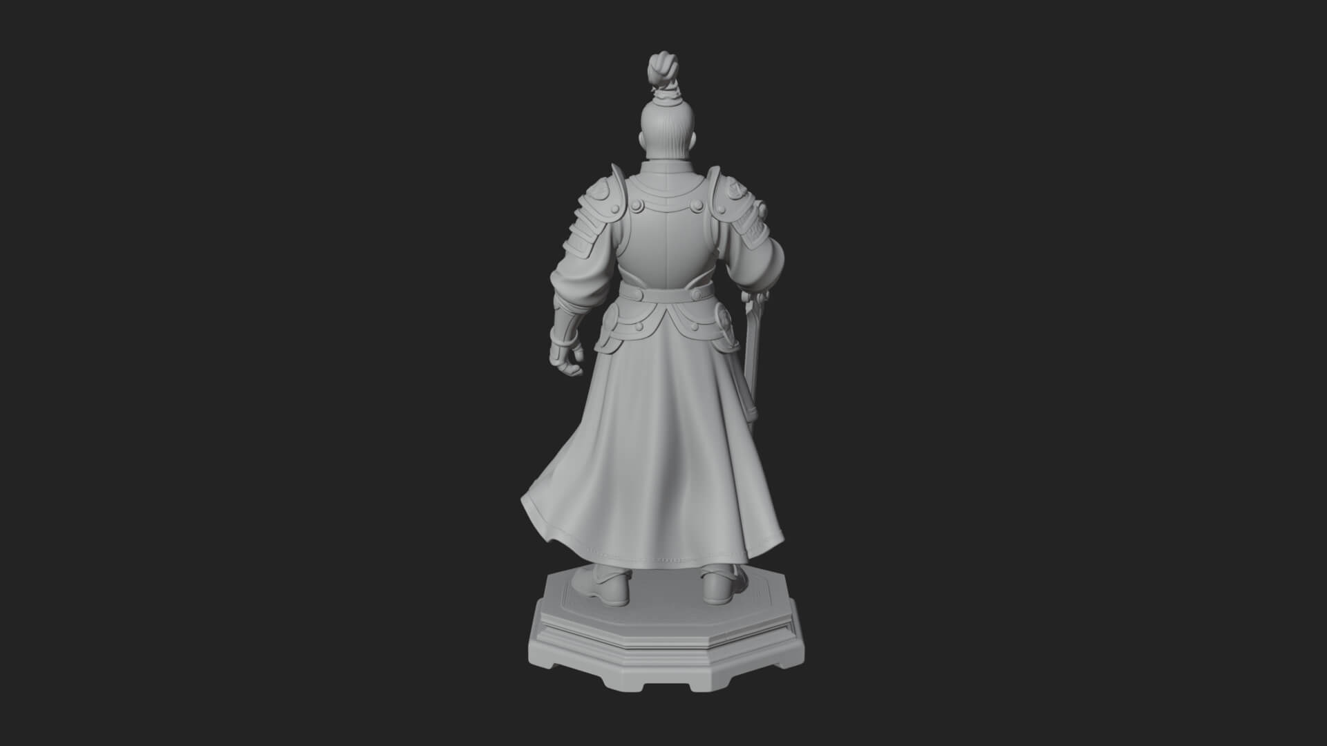 White Armor Swordswoman Statue Design 2 3D Print Model 3D Model