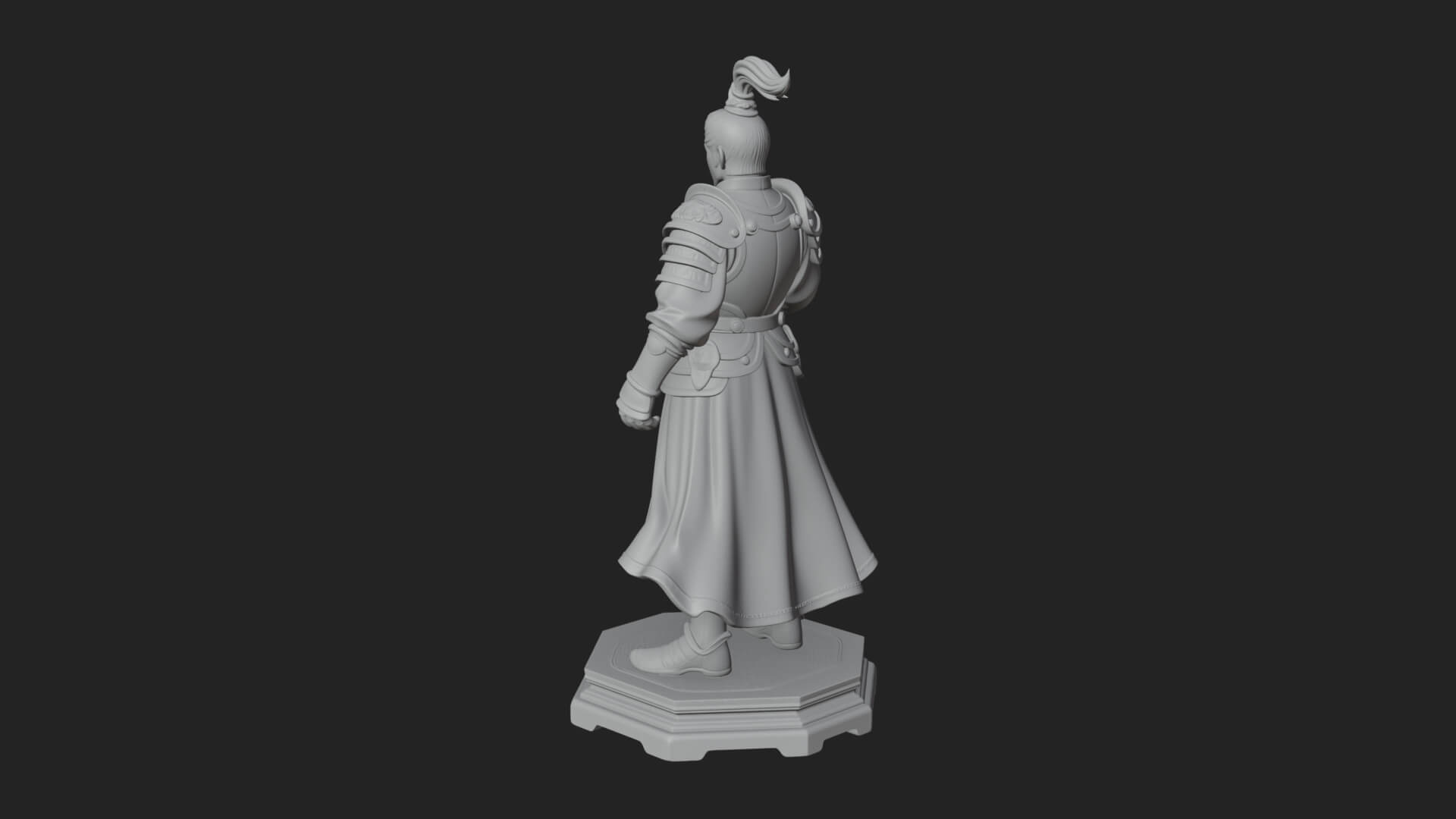 White Armor Swordswoman Statue Design 2 3D Print Model 3D Model