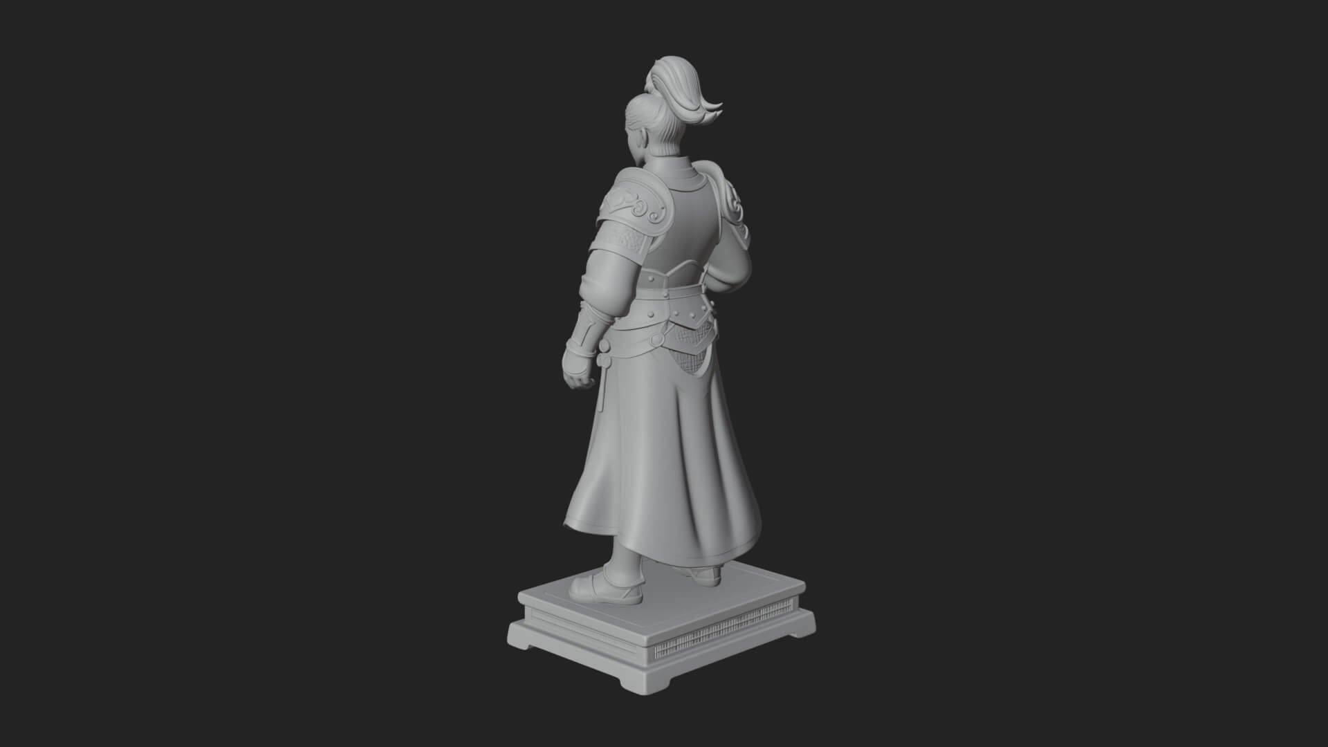 White Armor Swordswoman Statue Design 3 3D Print Model 3D Model