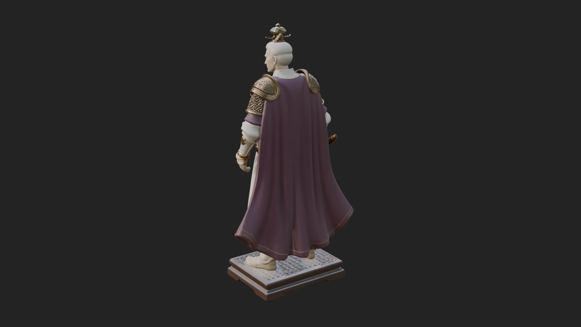 White Armor Swordswoman Statue Design 4 3D Print Model 3D Model