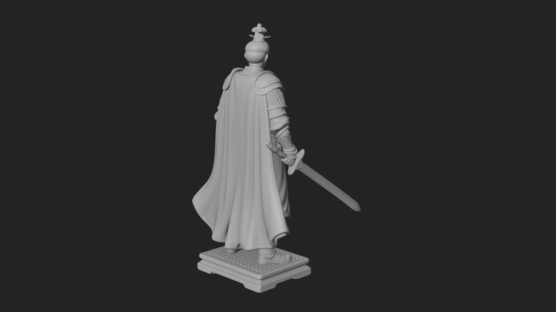 White Armor Swordswoman Statue Design 4 3D Print Model 3D Model