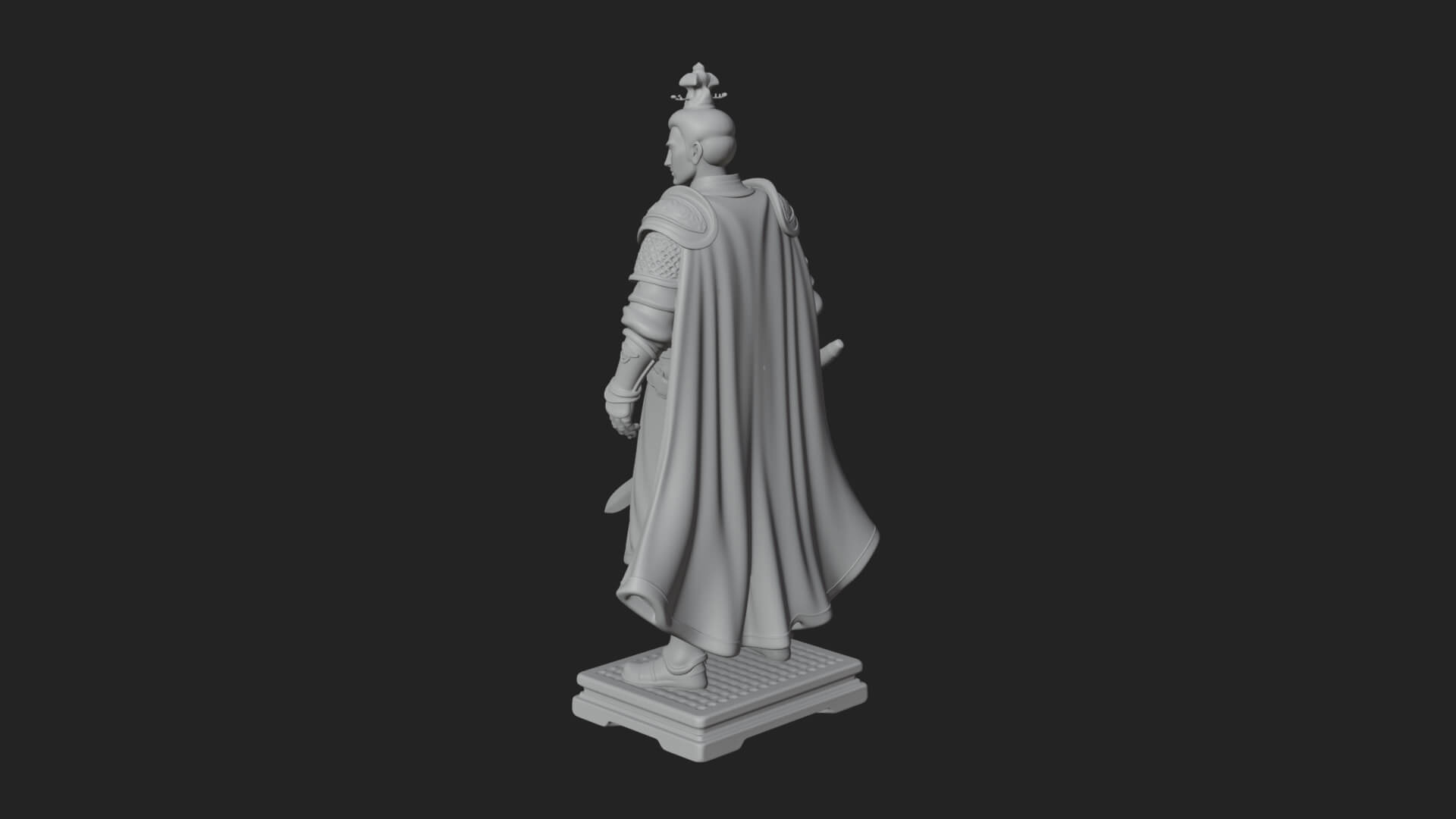 White Armor Swordswoman Statue Design 4 3D Print Model 3D Model