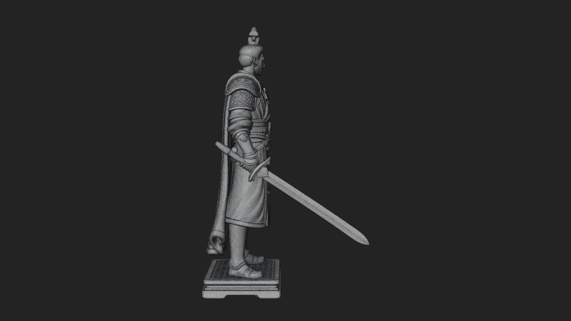 White Armor Swordswoman Statue Design 4 3D Print Model 3D Model