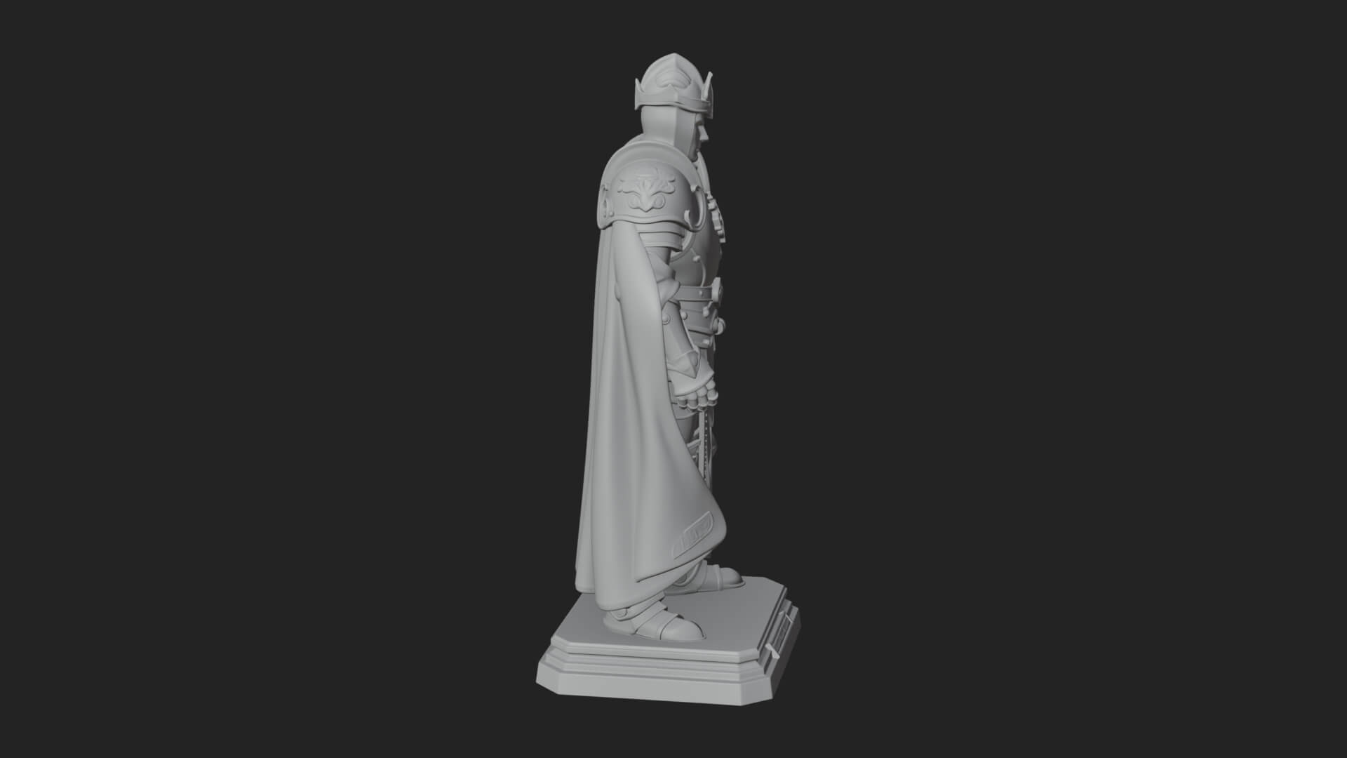 White Armor Swordswoman Statue Design 5 3D Print Model 3D Model