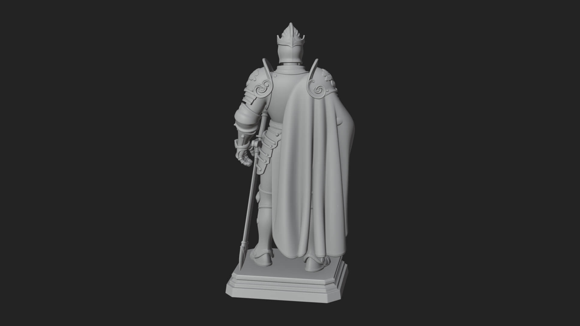 White Armor Swordswoman Statue Design 5 3D Print Model 3D Model
