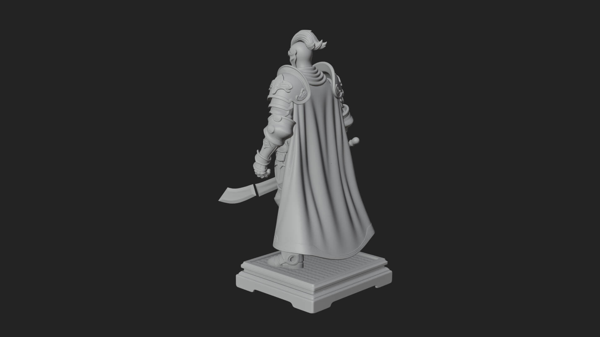 White Armor Swordswoman Statue Design 6 3D Print Model 3D Model