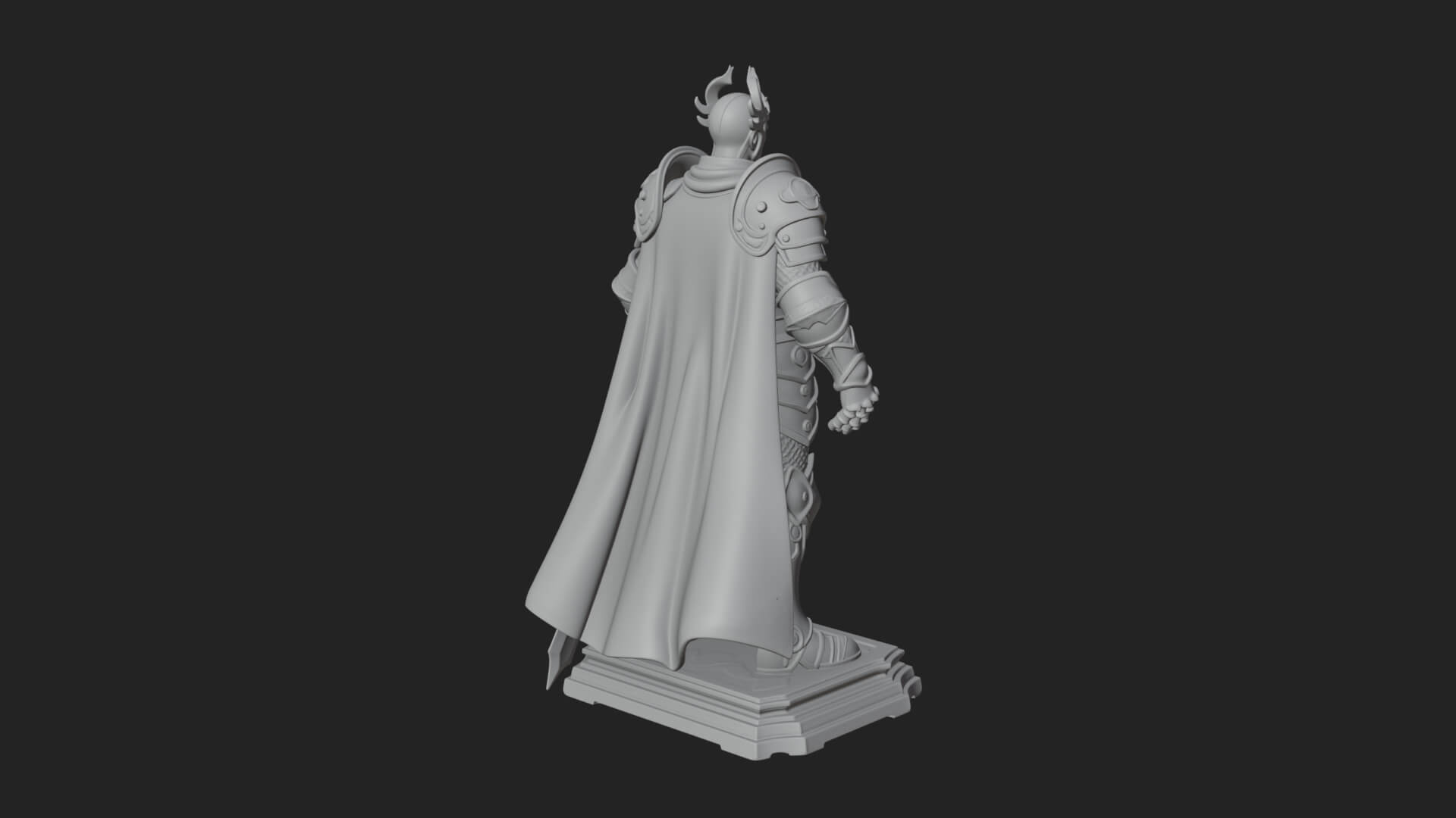 White Armor Swordswoman Statue Design 8 3D Print Model 3D Model