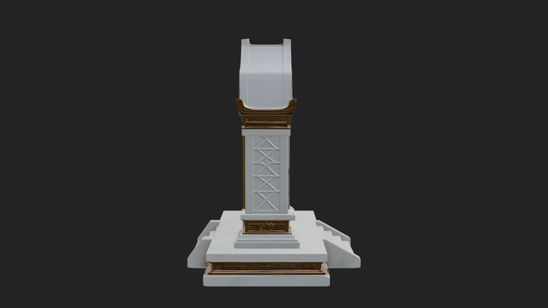 White Gilt Portal Arch Design 1 3D Print Model 3D Model
