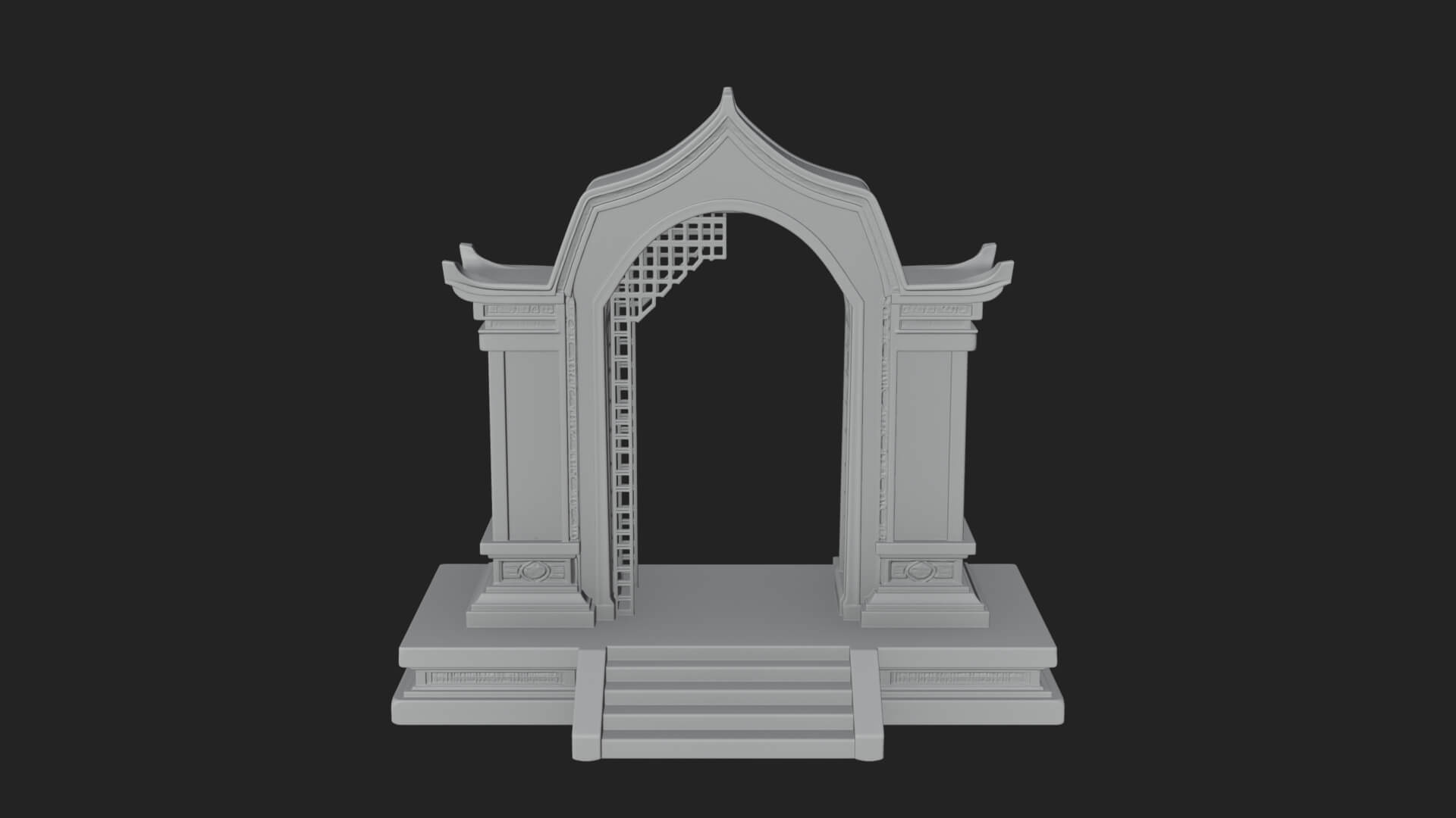 White Gilt Portal Arch Design 1 3D Print Model 3D Model