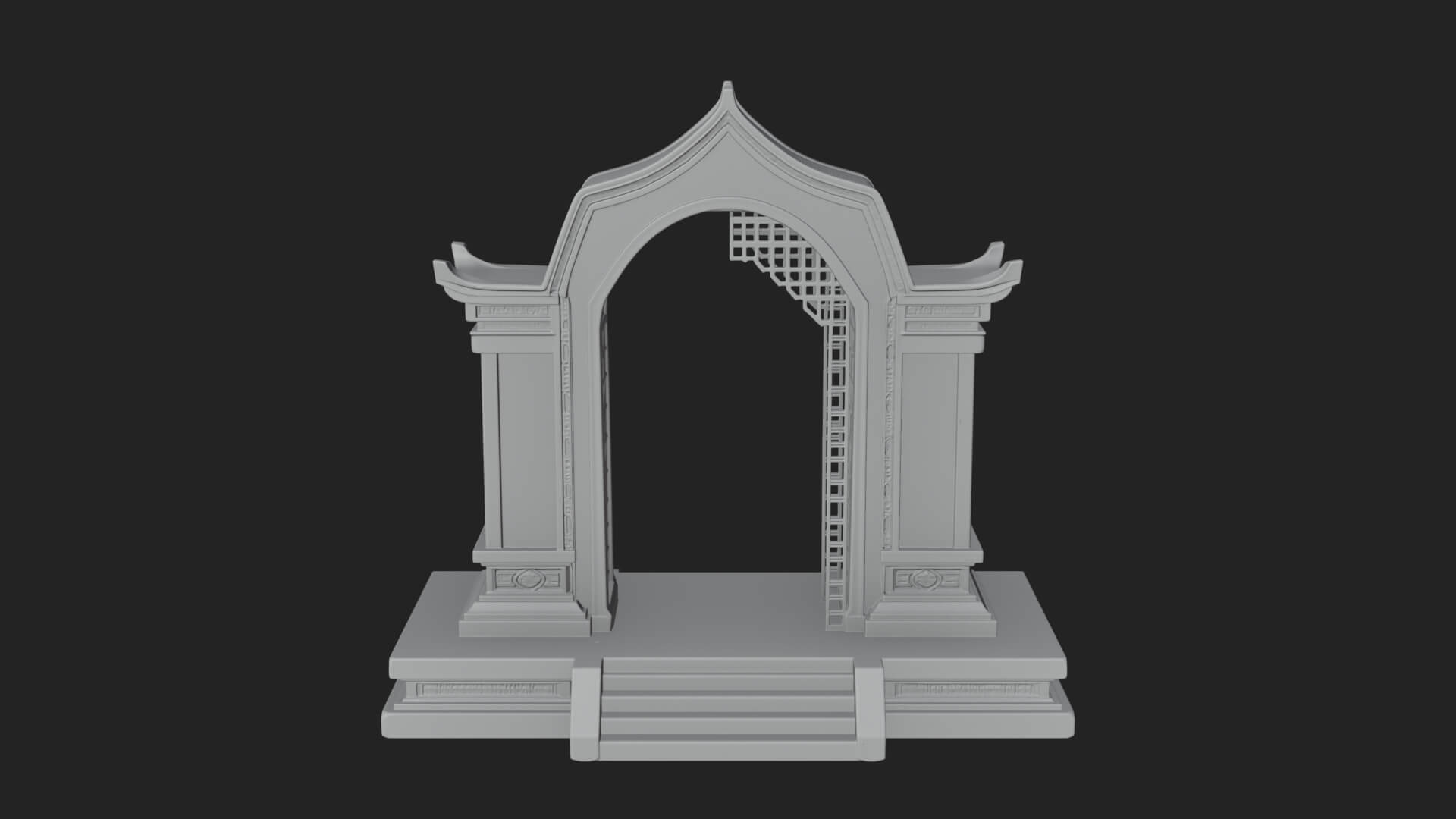 White Gilt Portal Arch Design 1 3D Print Model 3D Model