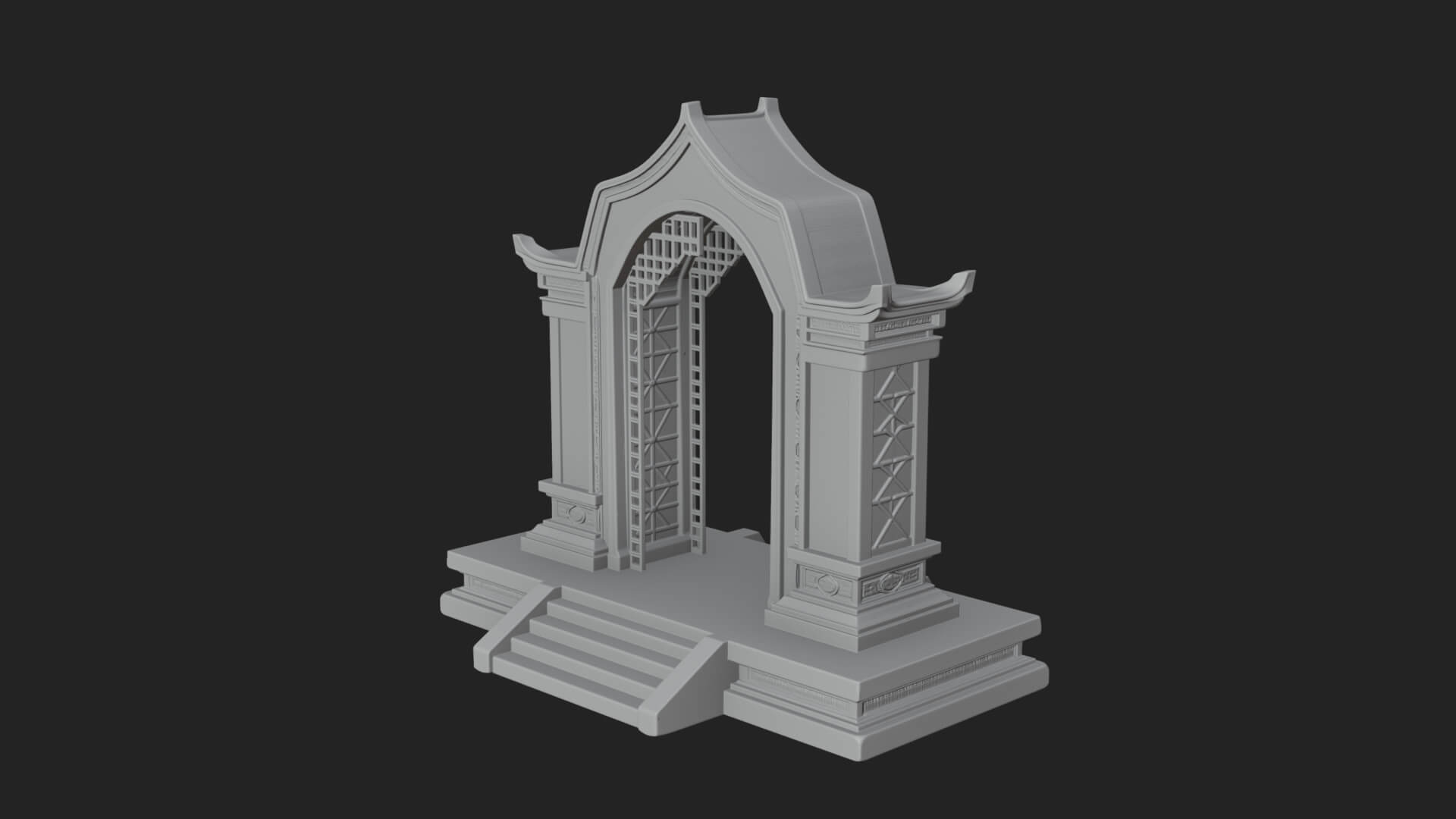 White Gilt Portal Arch Design 1 3D Print Model 3D Model