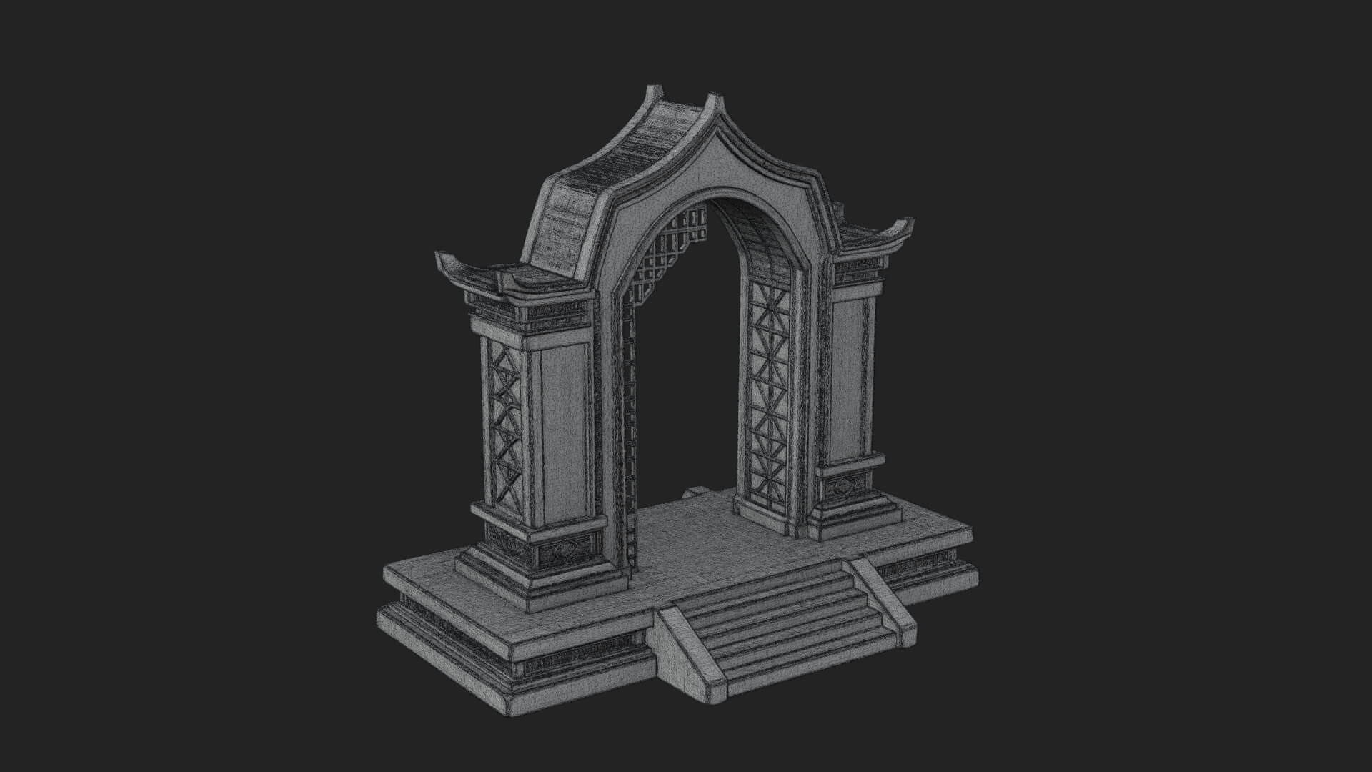 White Gilt Portal Arch Design 1 3D Print Model 3D Model
