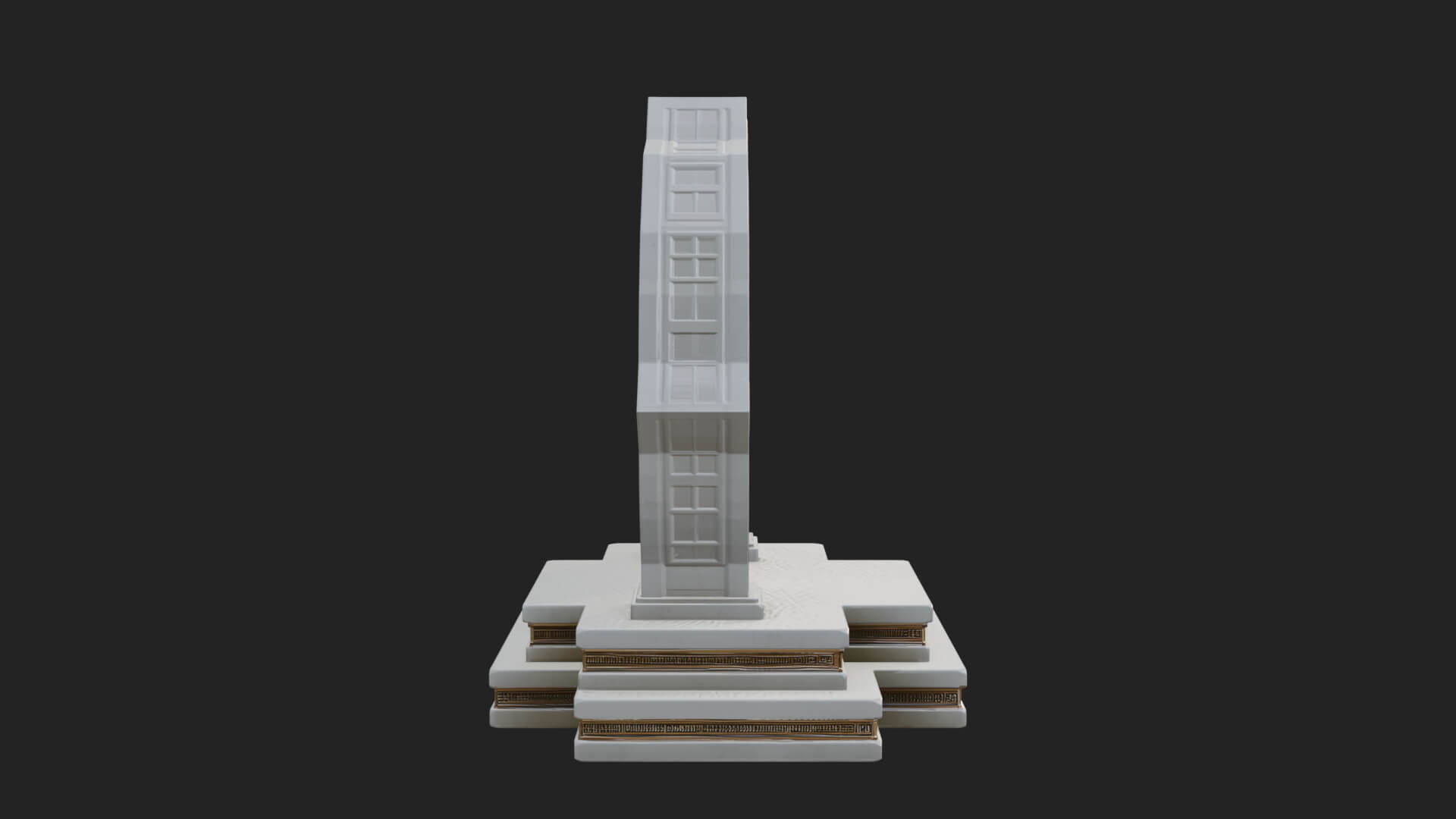 White Gilt Portal Arch Design 2 3D Print Model 3D Model