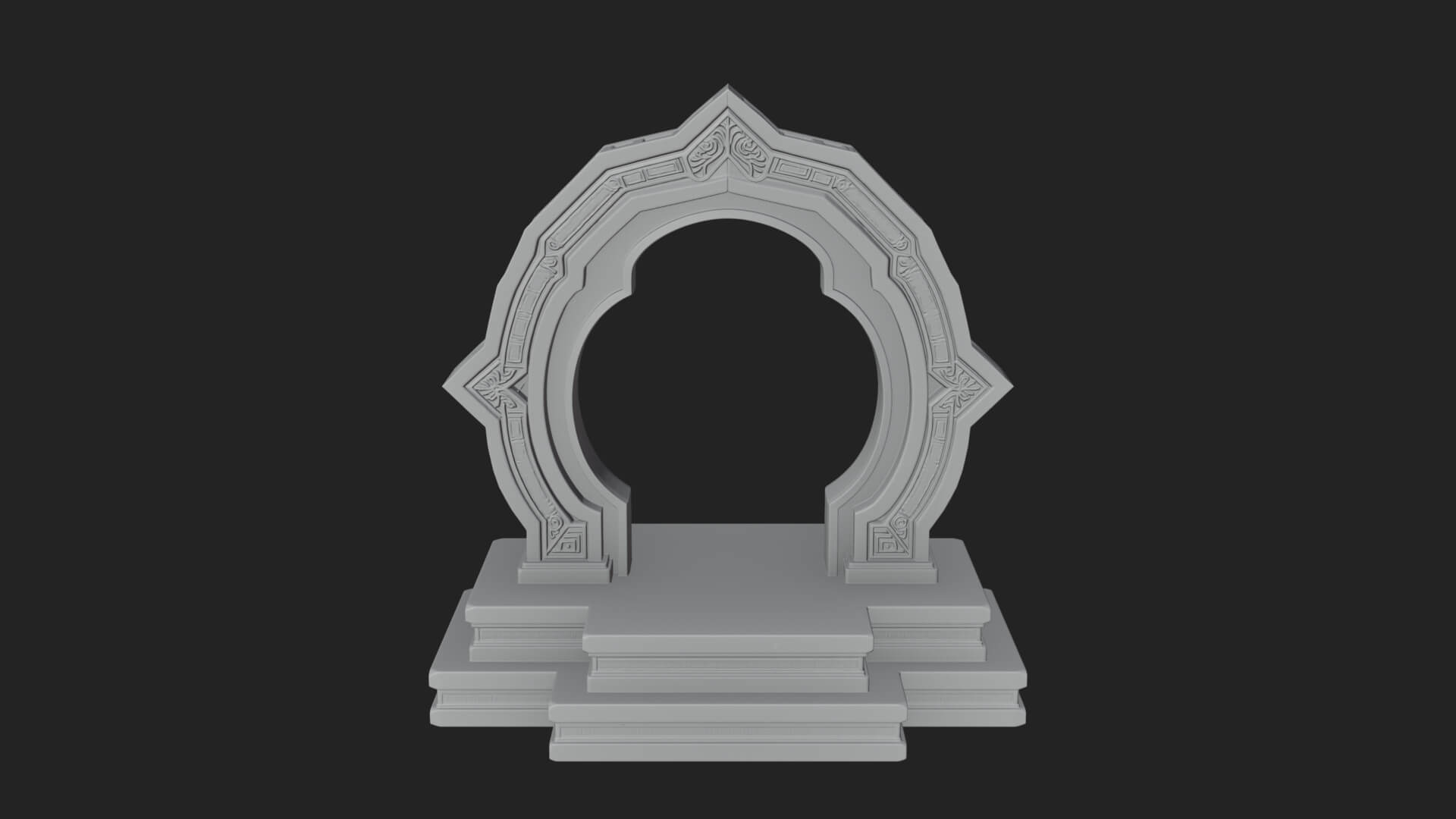 White Gilt Portal Arch Design 2 3D Print Model 3D Model