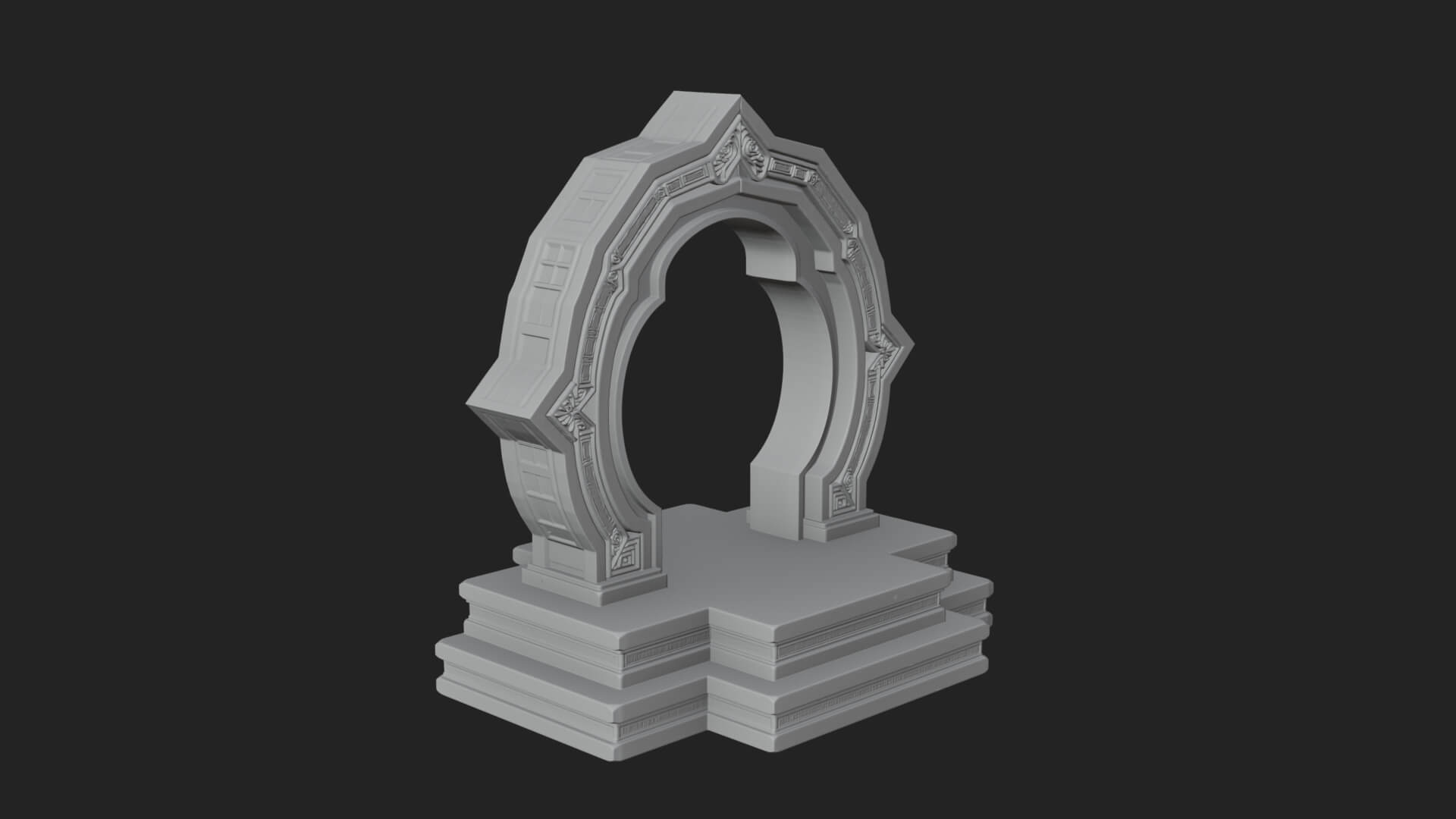 White Gilt Portal Arch Design 2 3D Print Model 3D Model