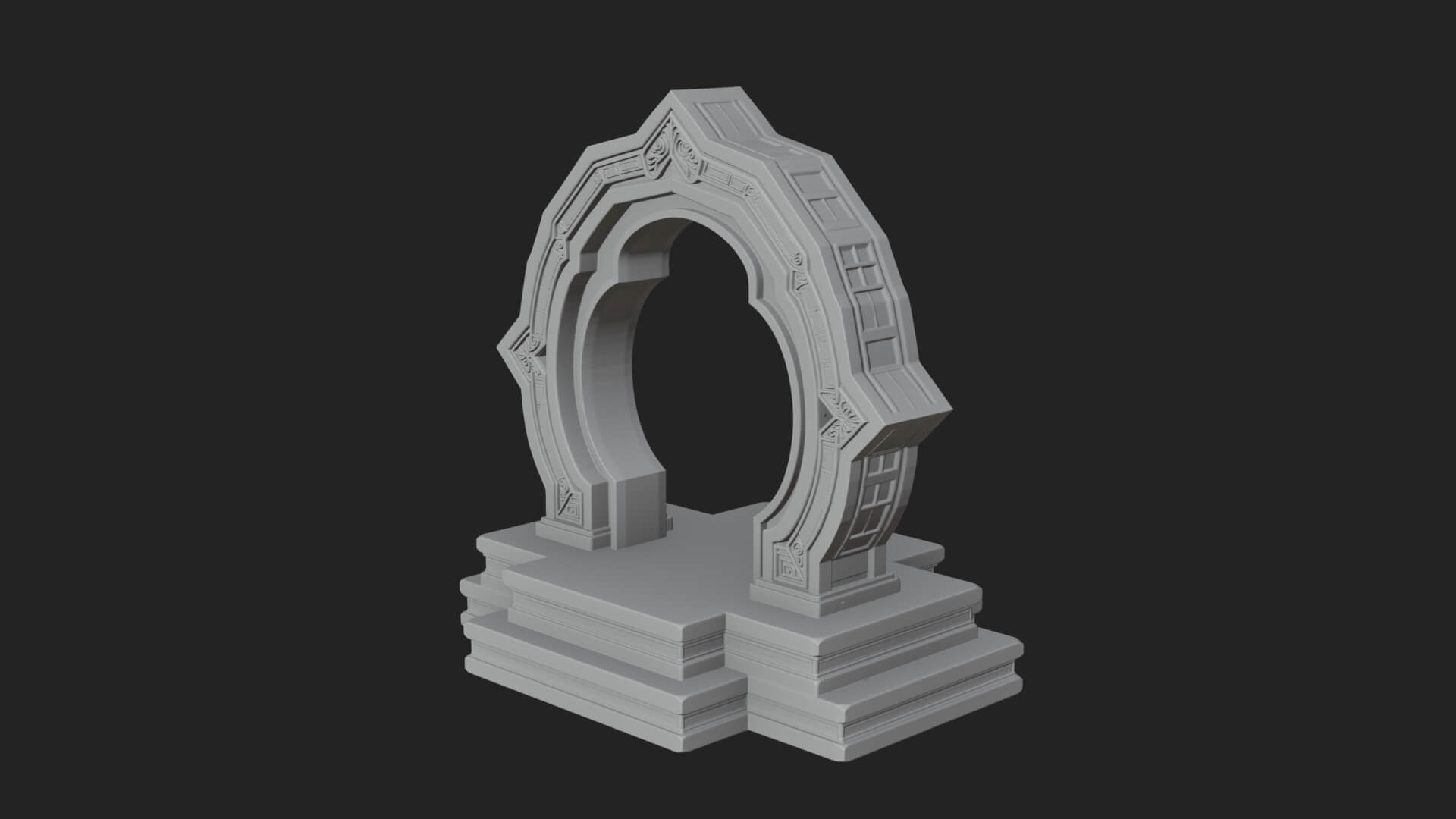 White Gilt Portal Arch Design 2 3D Print Model 3D Model