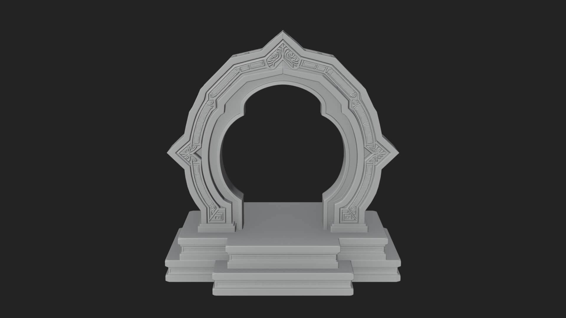 White Gilt Portal Arch Design 2 3D Print Model 3D Model