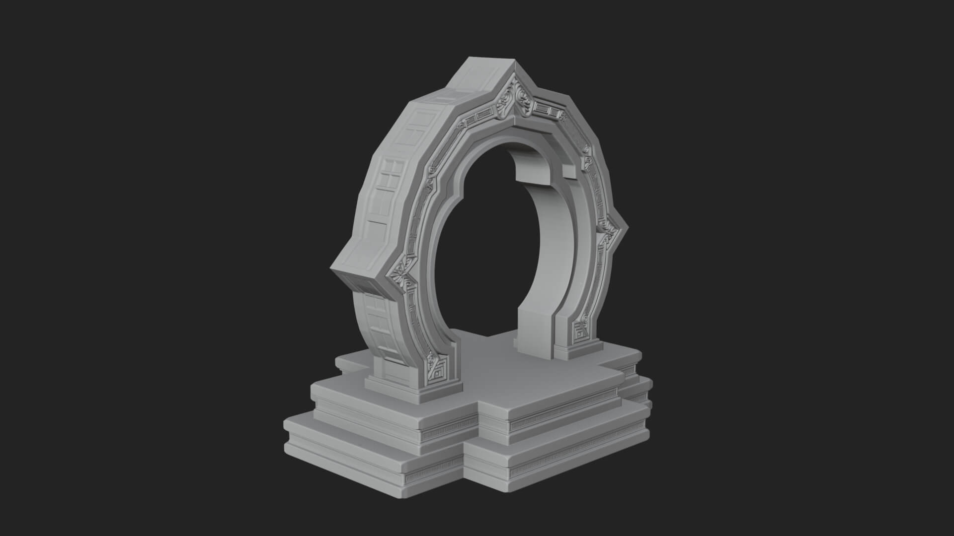 White Gilt Portal Arch Design 2 3D Print Model 3D Model
