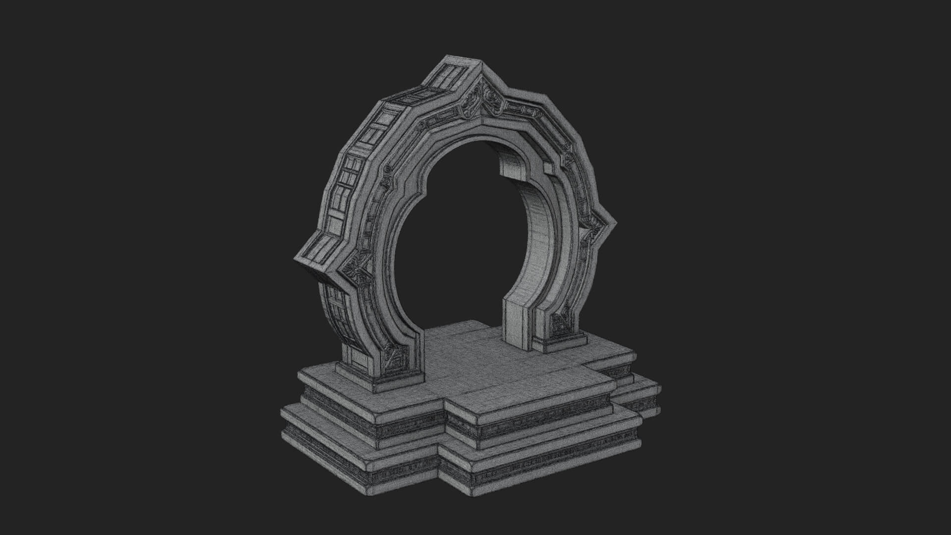 White Gilt Portal Arch Design 2 3D Print Model 3D Model